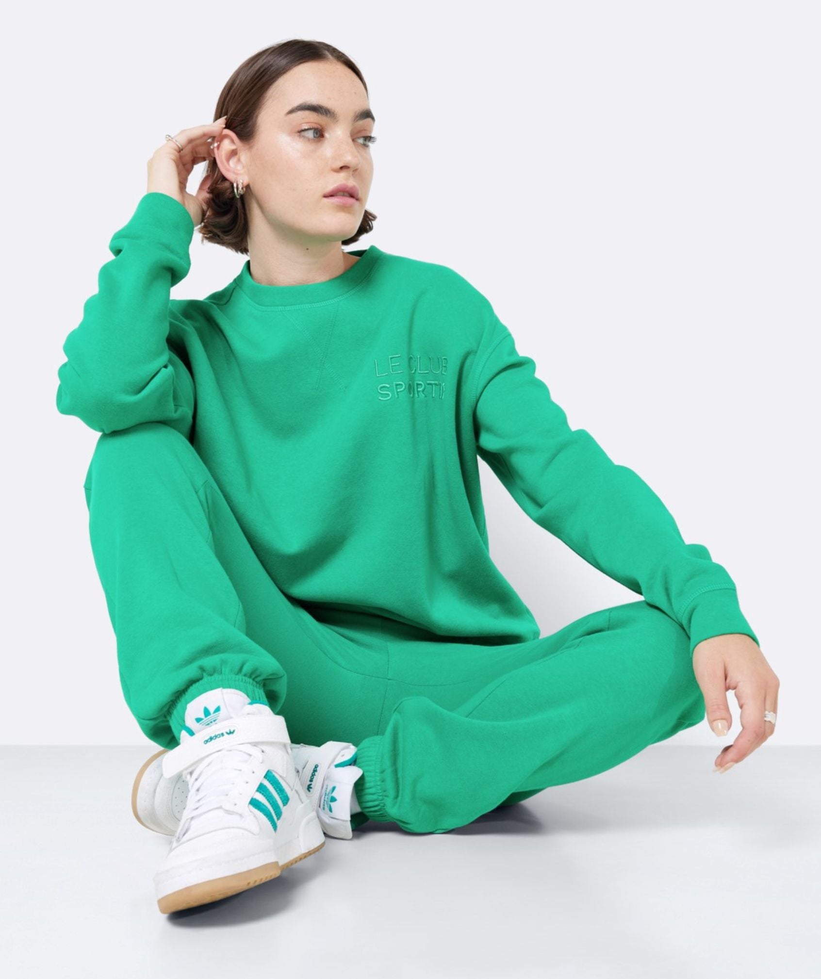 Noisy May - Alden L/S Logo Sweat (Emerald)
