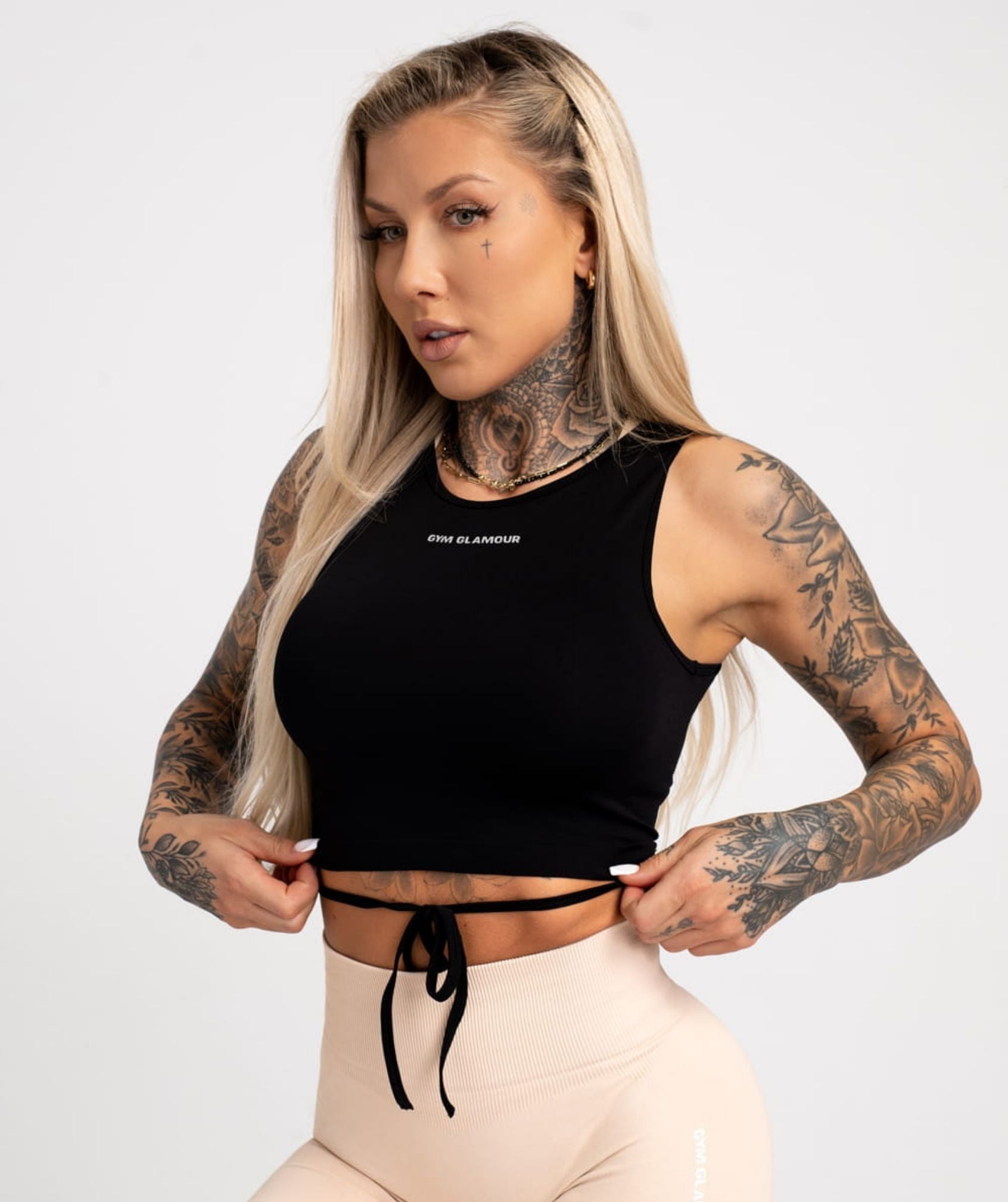 Gym Glamour - Elsa Tied Top (Black)