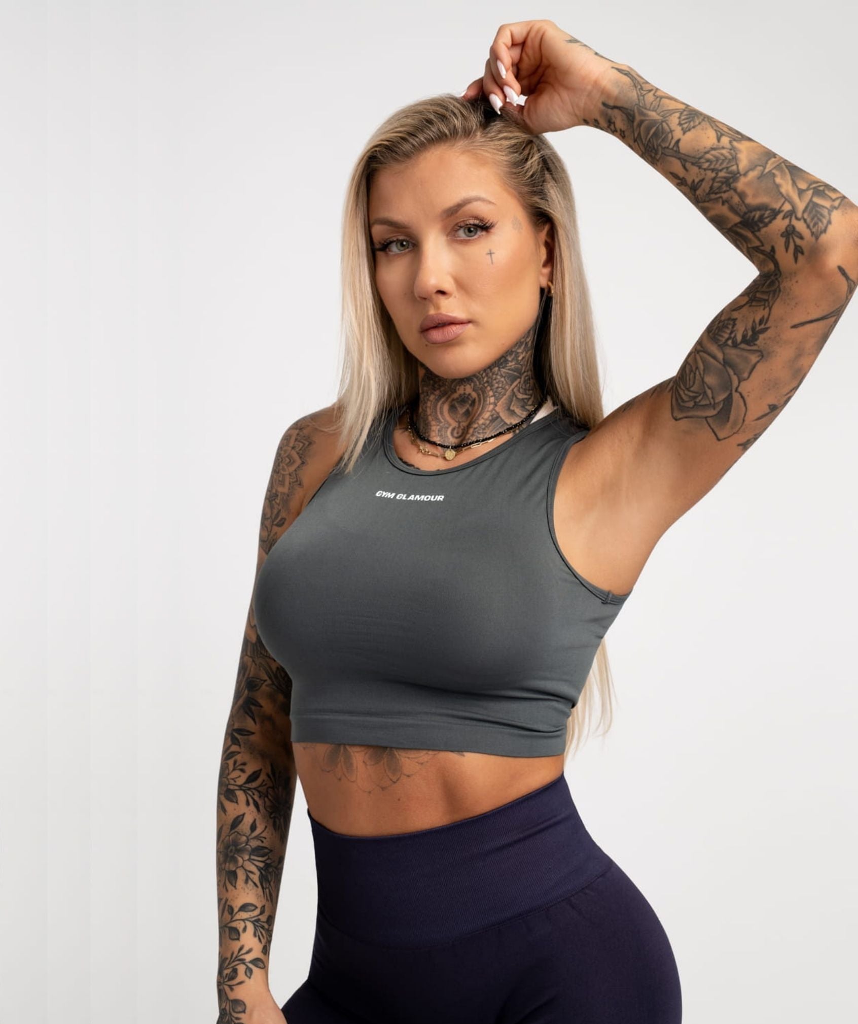 Gym Glamour - Elsa Tied Top (Grey)