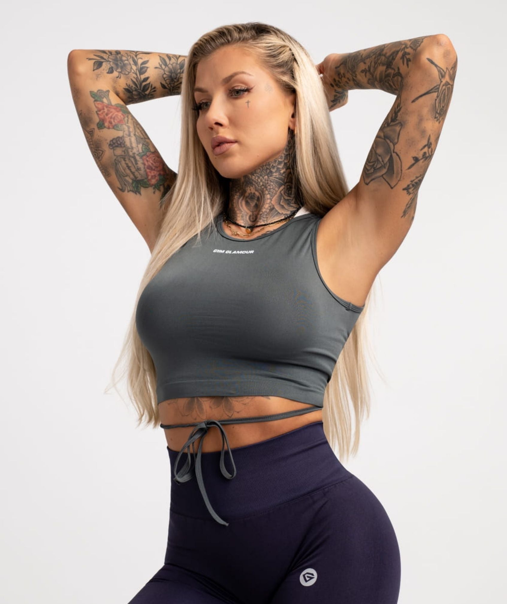 Gym Glamour - Elsa Tied Top (Grey)