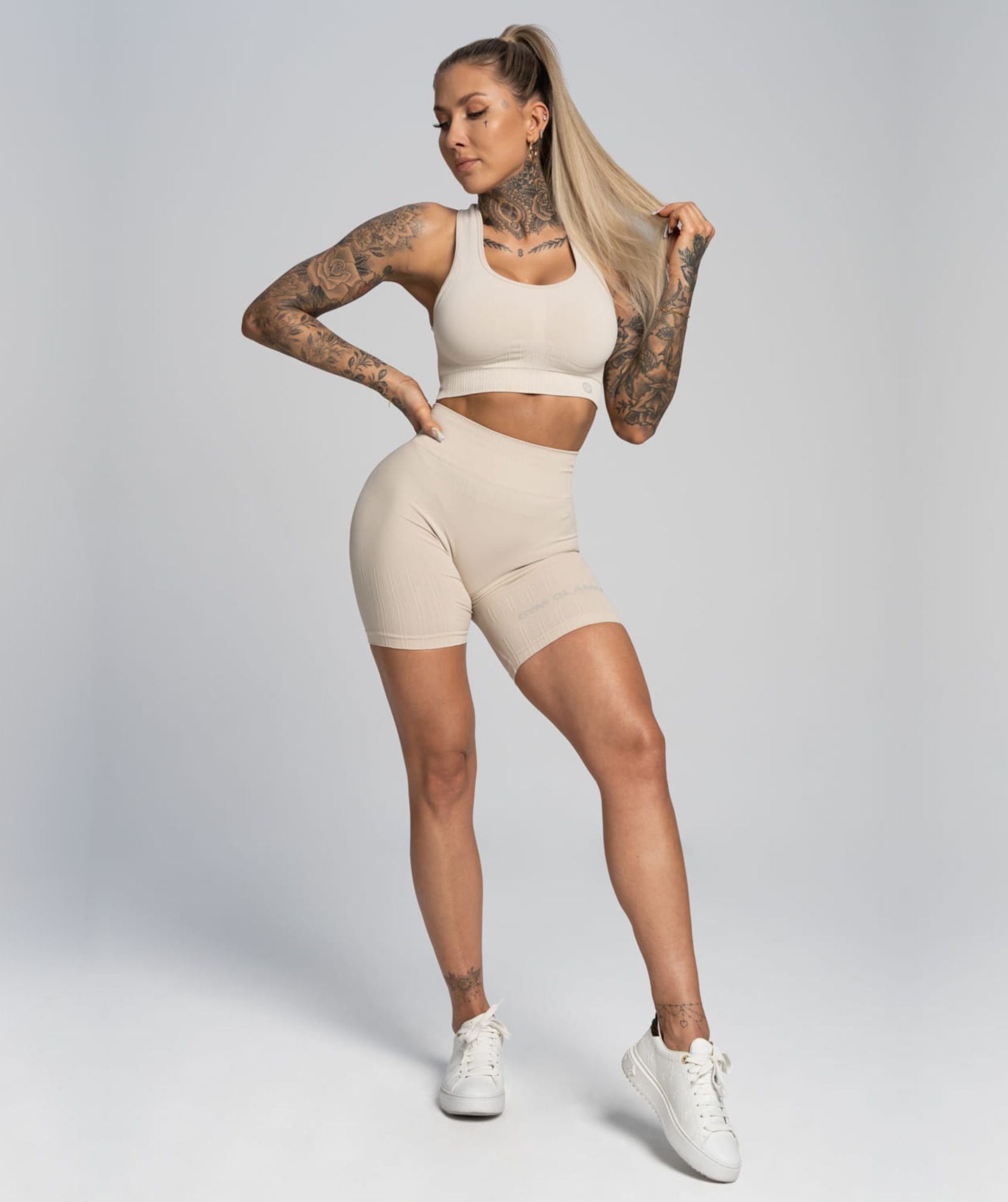 Gym Glamour - Mimi Biker Shorts (Cream)