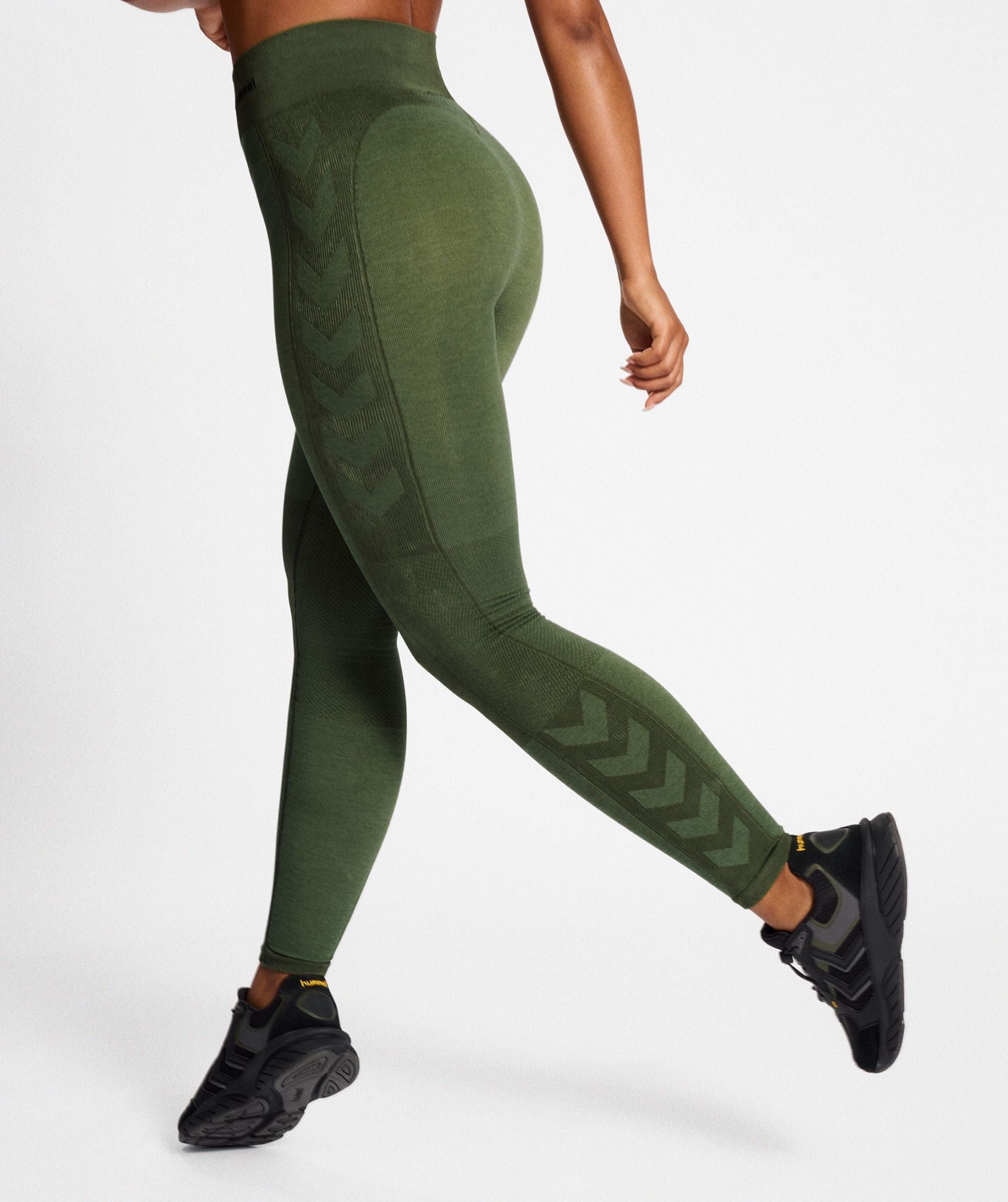 Hummel® - Clea Mid Waist Tights (Climbing Ivy/Beetle Melange)