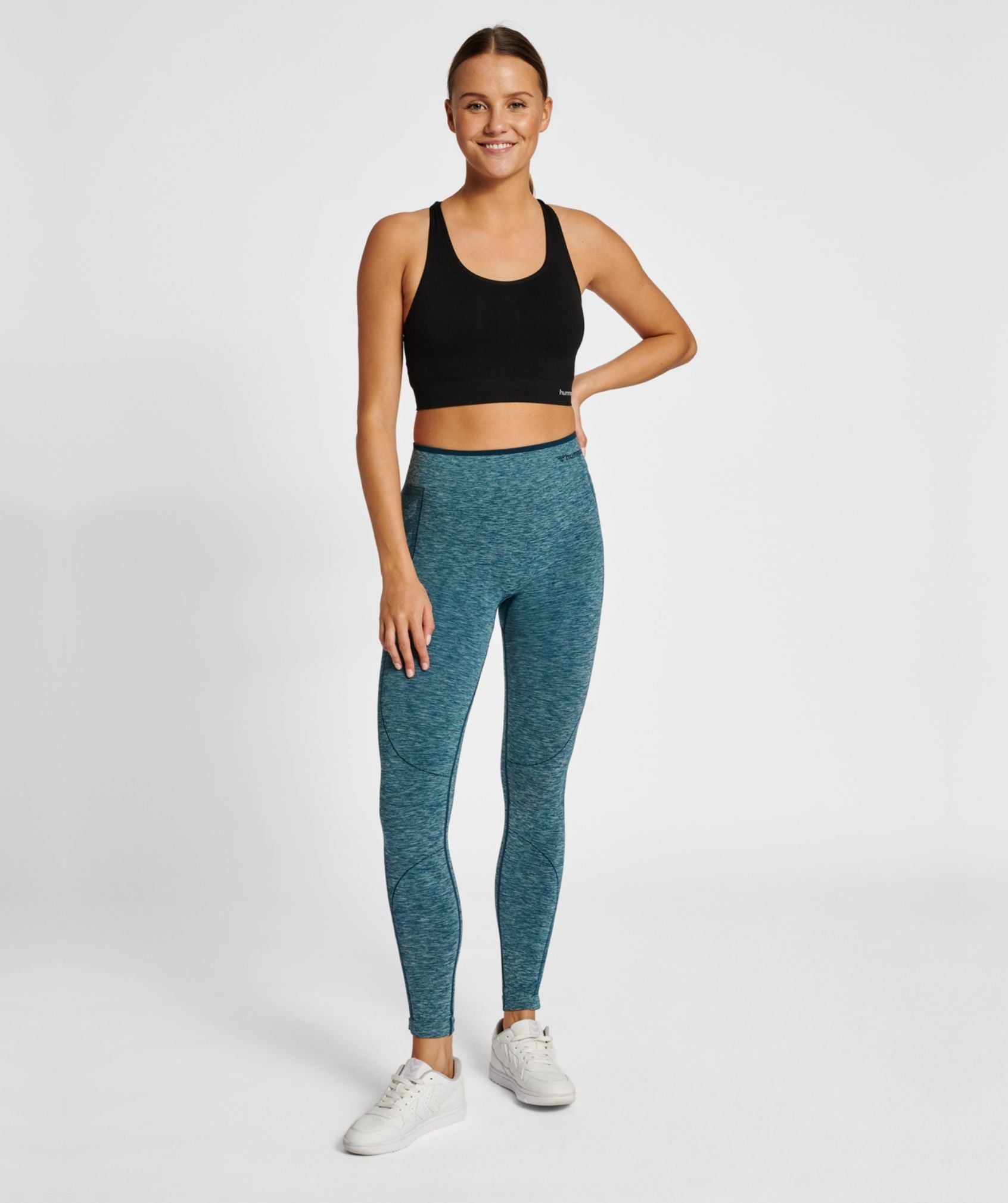Hummel® - Una Seamless Mid Waist Tights (Deep Teal Melange)
