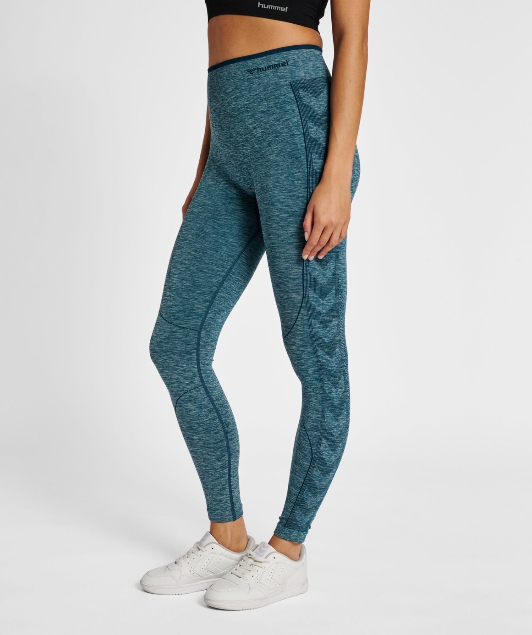 Hummel® - Una Seamless Mid Waist Tights (Deep Teal Melange)