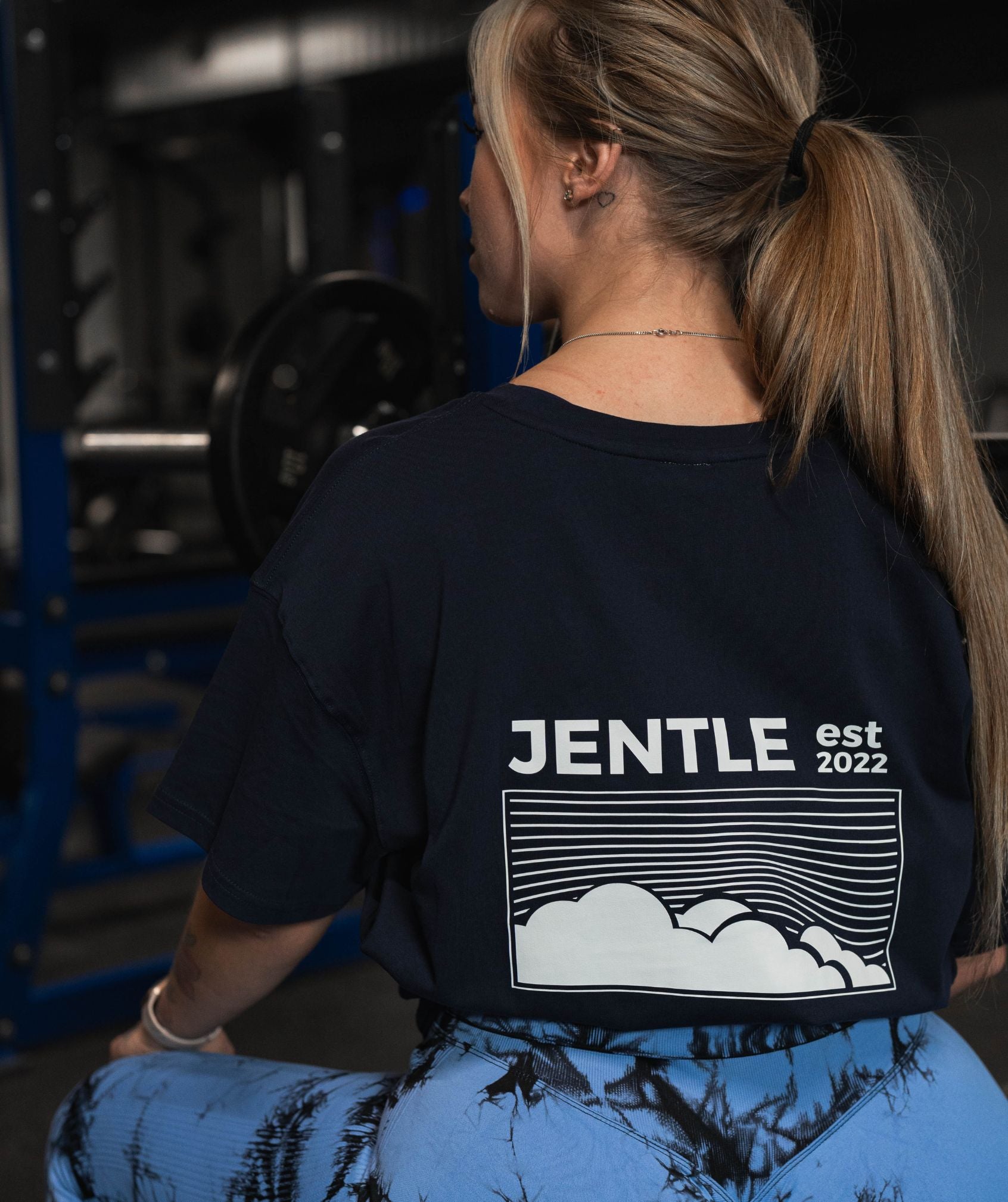 Jentle - Cloudy Day Oversized T-Shirt (Navy)