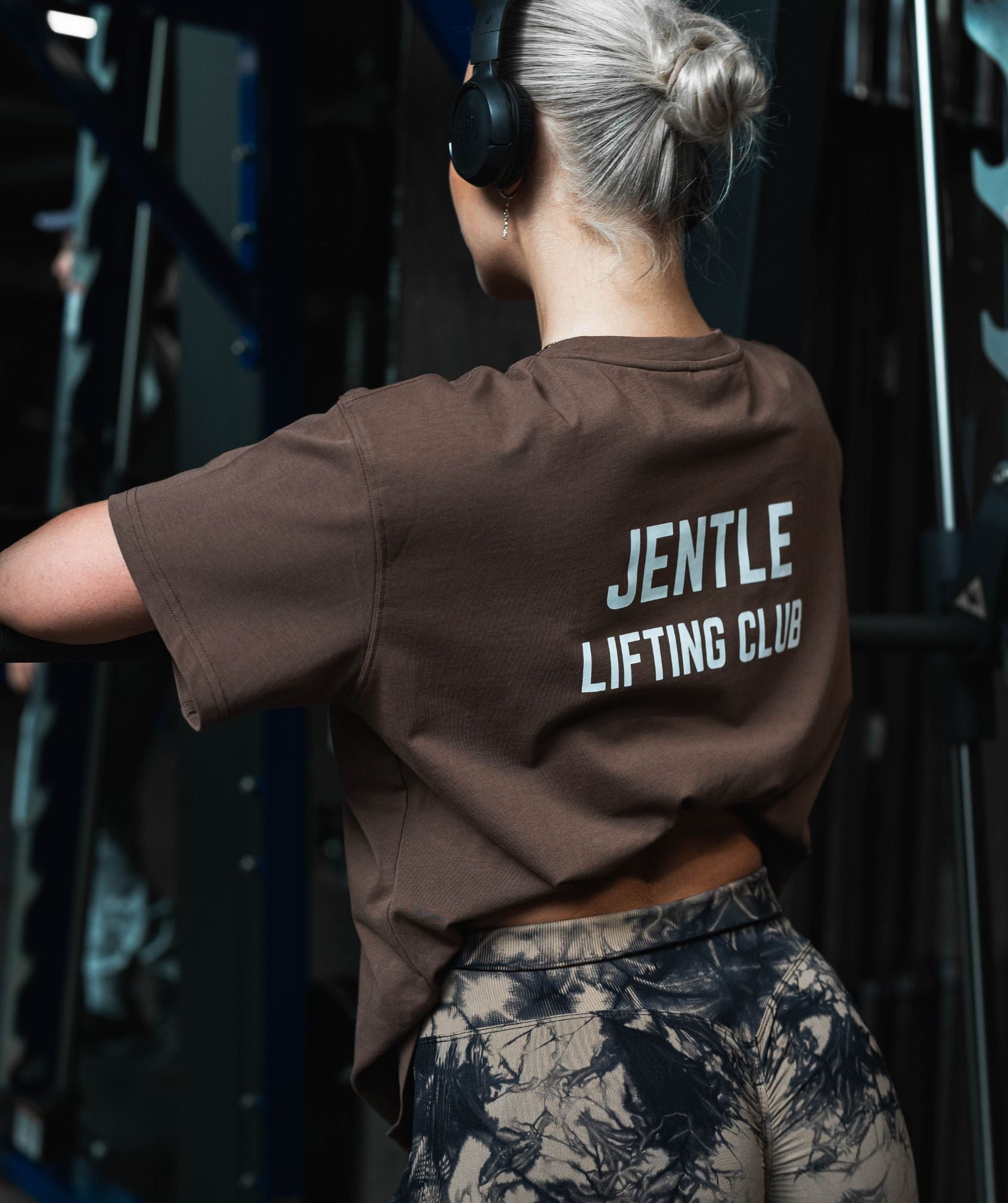 Jentle - Lifting Club Oversized T-Shirt (Brown)