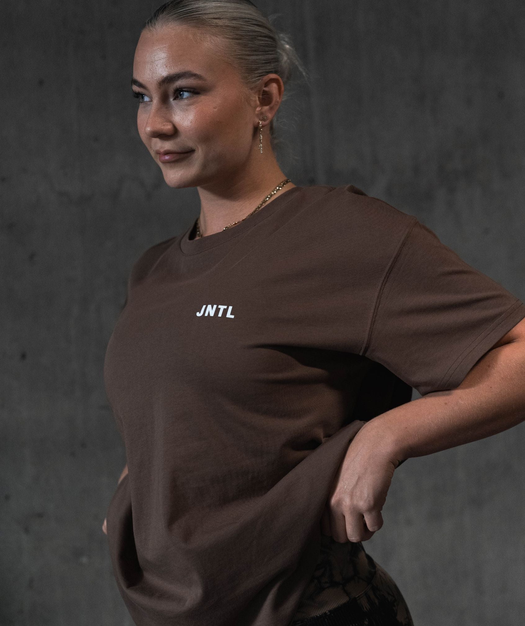 Jentle - Lifting Club Oversized T-Shirt (Brown)