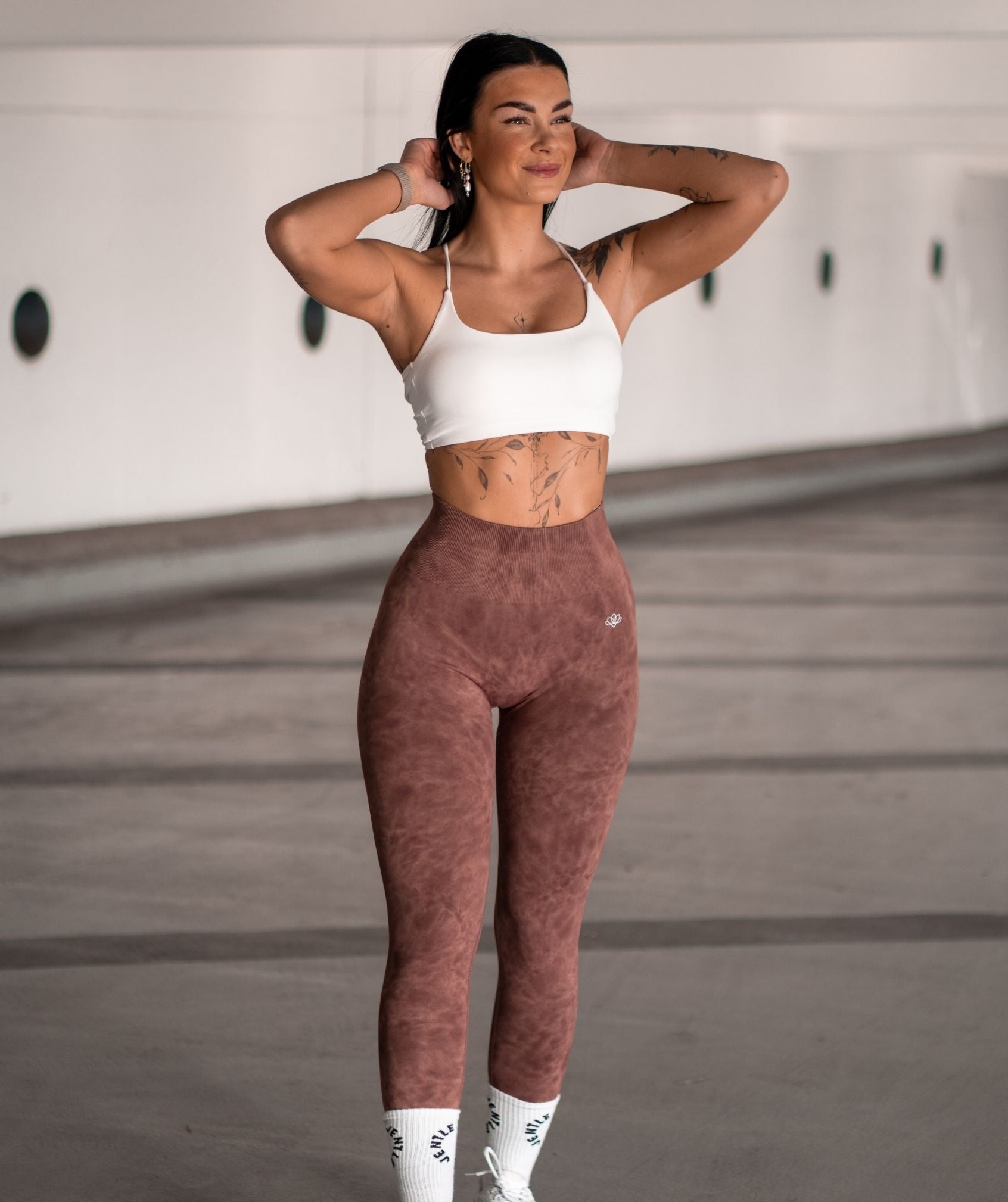 Jentle - Marble Leggings (Brown)