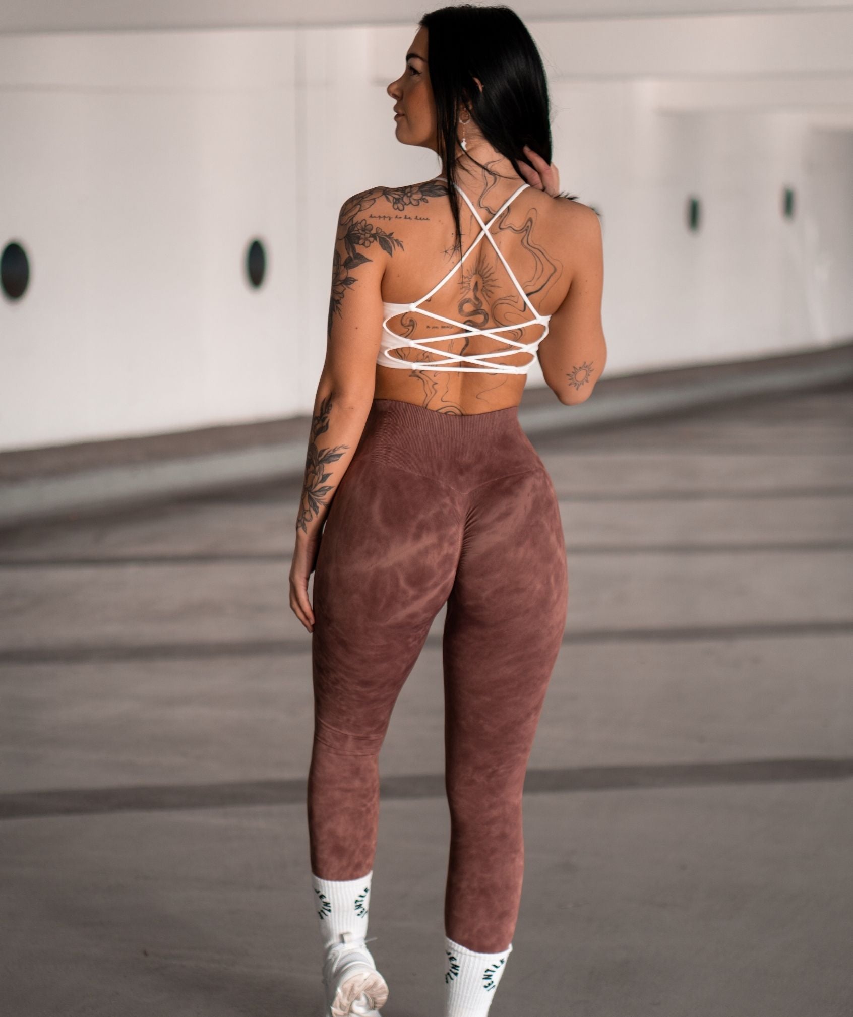 Jentle - Marble Leggings (Brown)