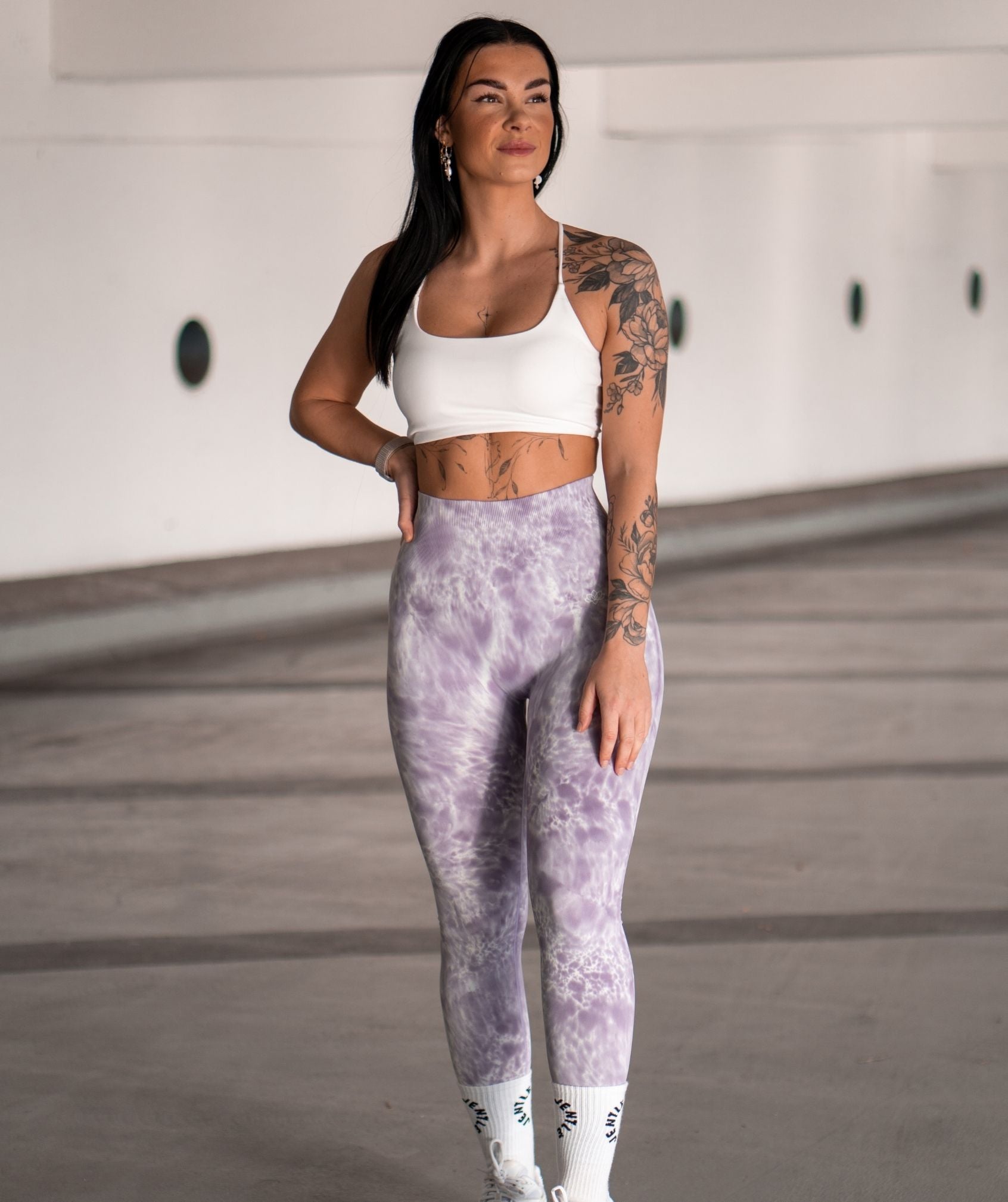 Jentle - Marble Leggings (Purple)