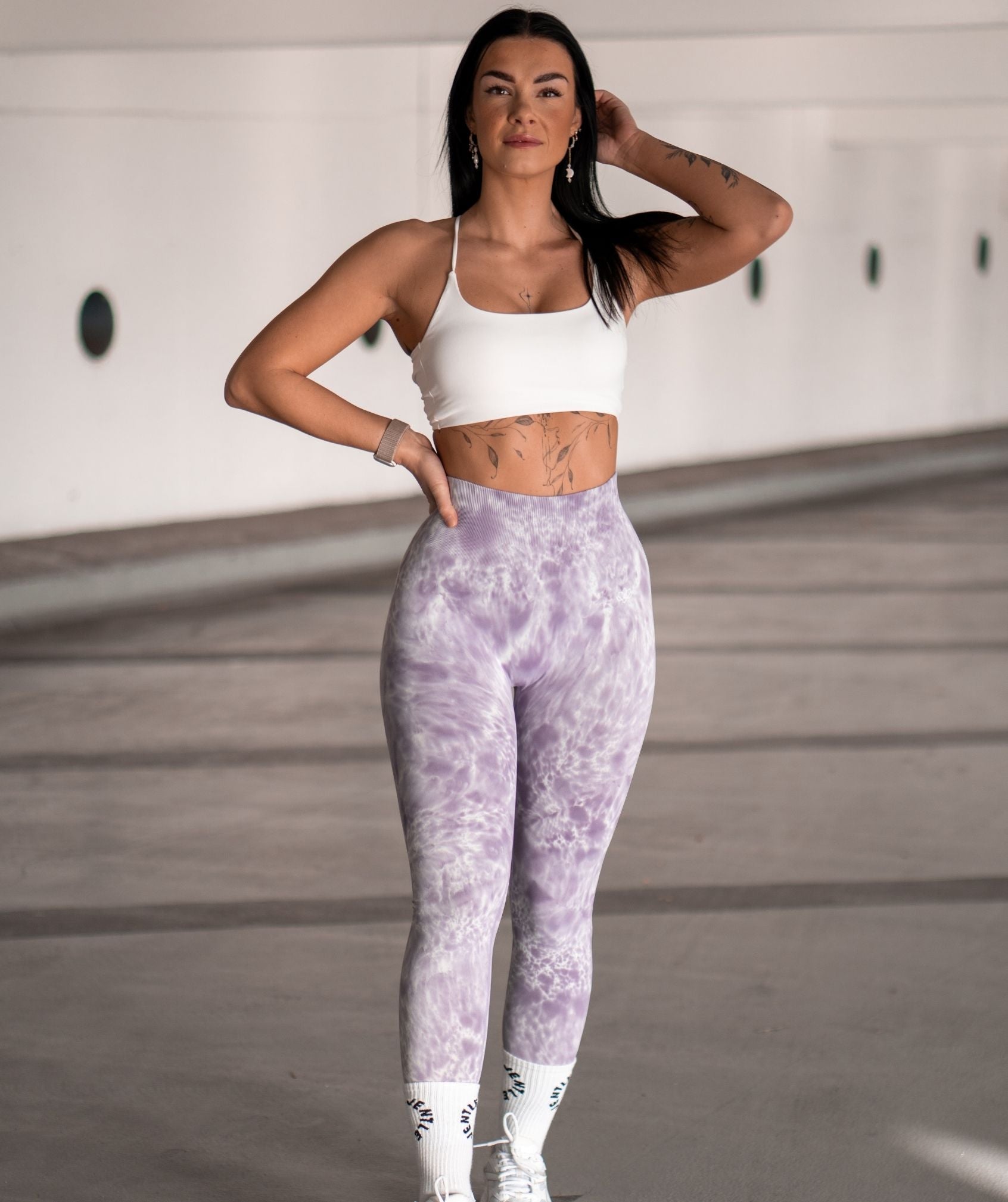 Jentle - Marble Leggings (Purple)