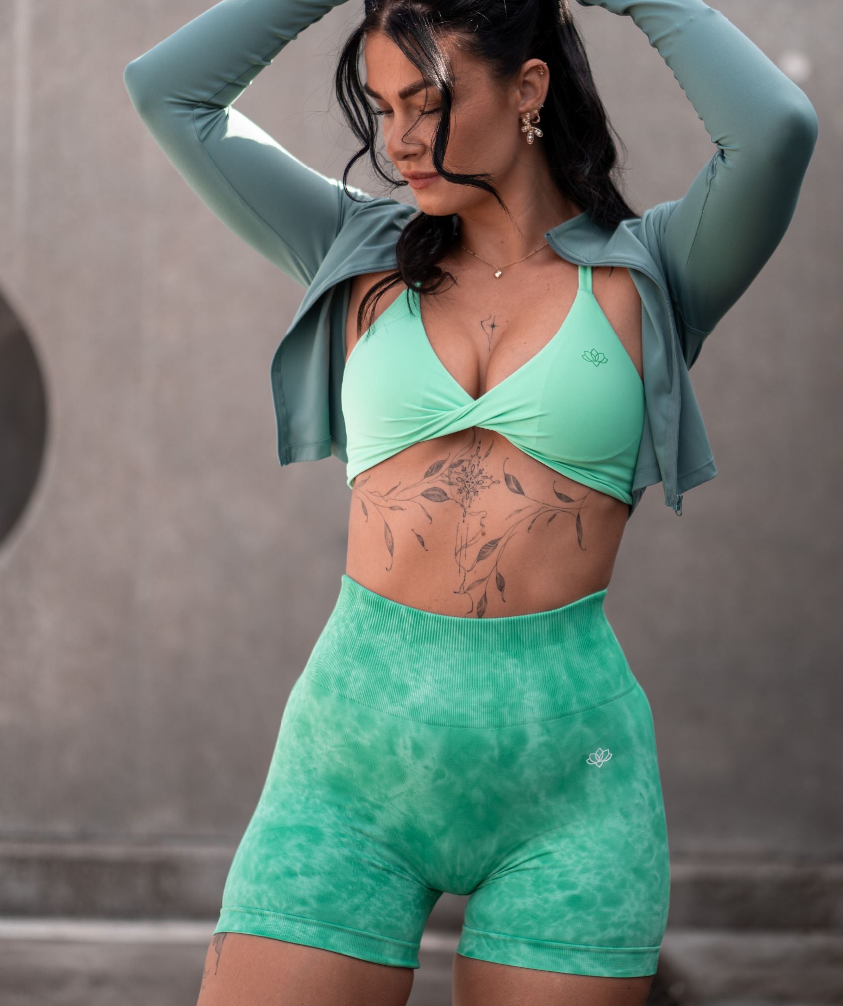 Jentle - Marble Shorts (Green)