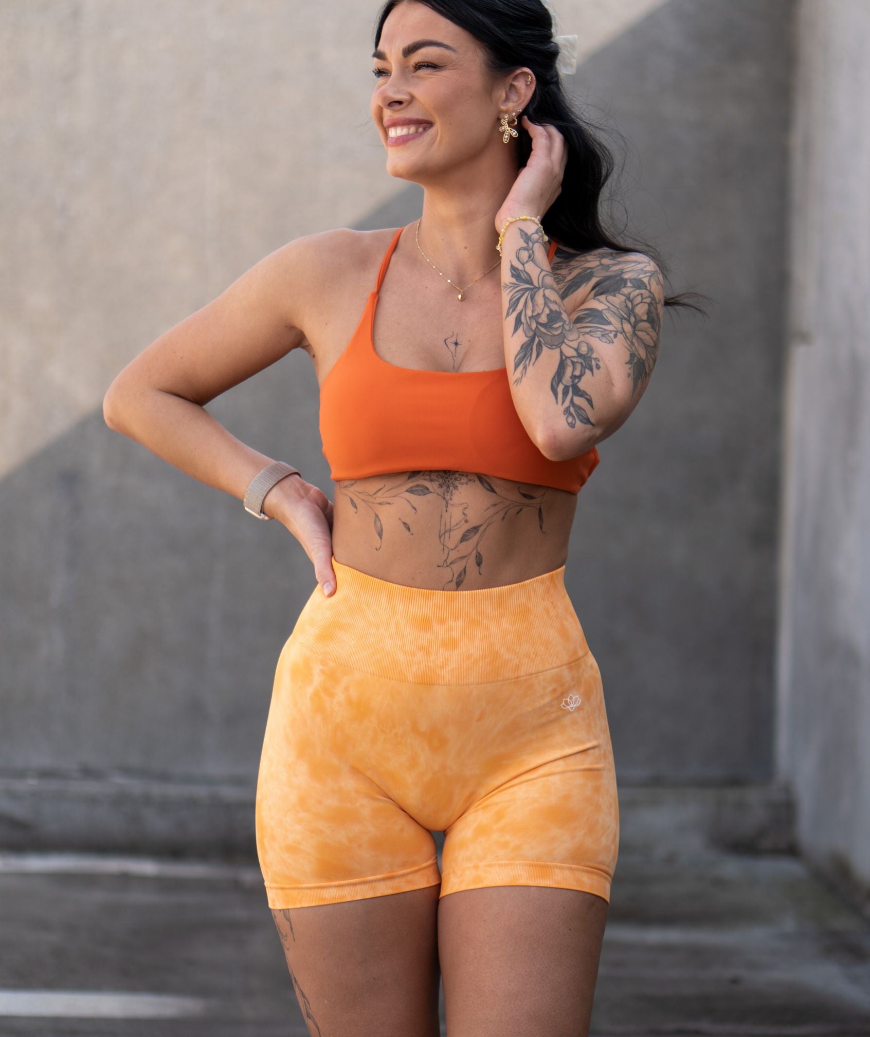 Jentle - Marble Shorts (Orange)