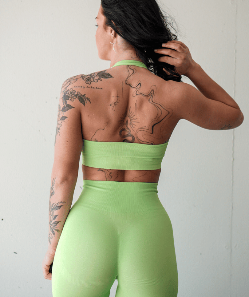 Jentle - Power Halterneck Sports Bra (Green)