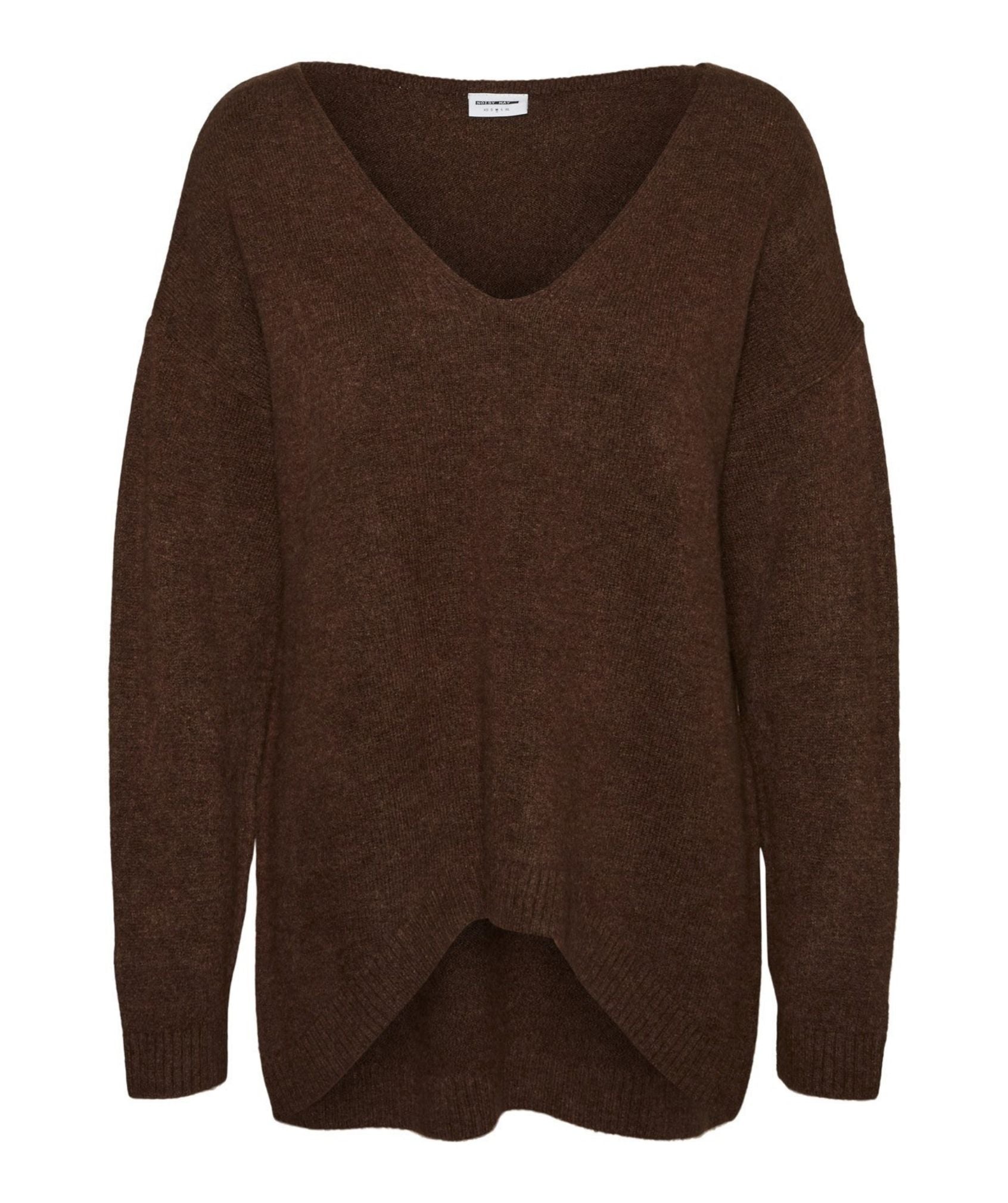 Noisy May - Son L/S V-Neck Tunic Knit (Cappuccino)