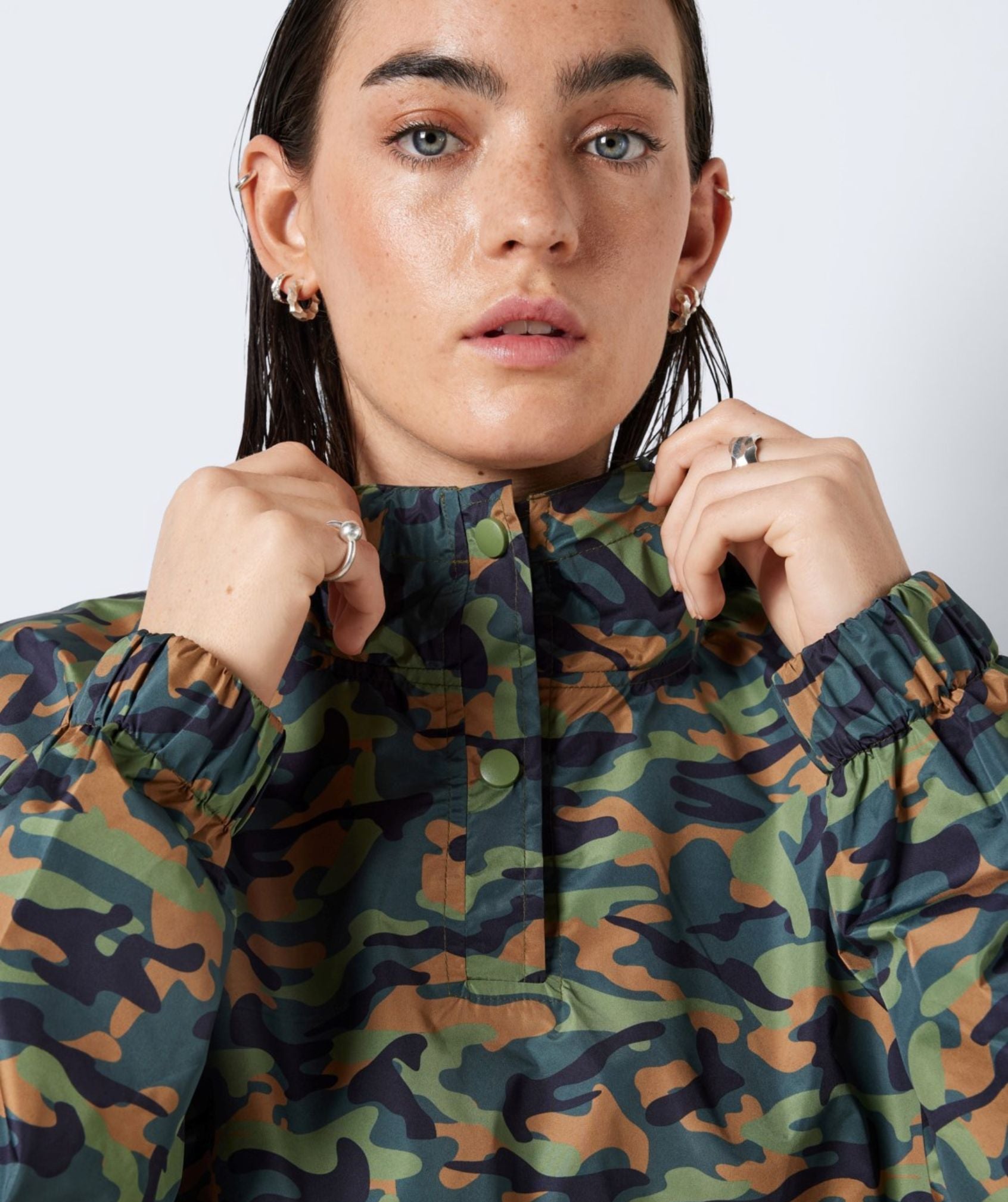 Noisy May - Sky L/S Printed Rainponcho (Kalamata Camo)