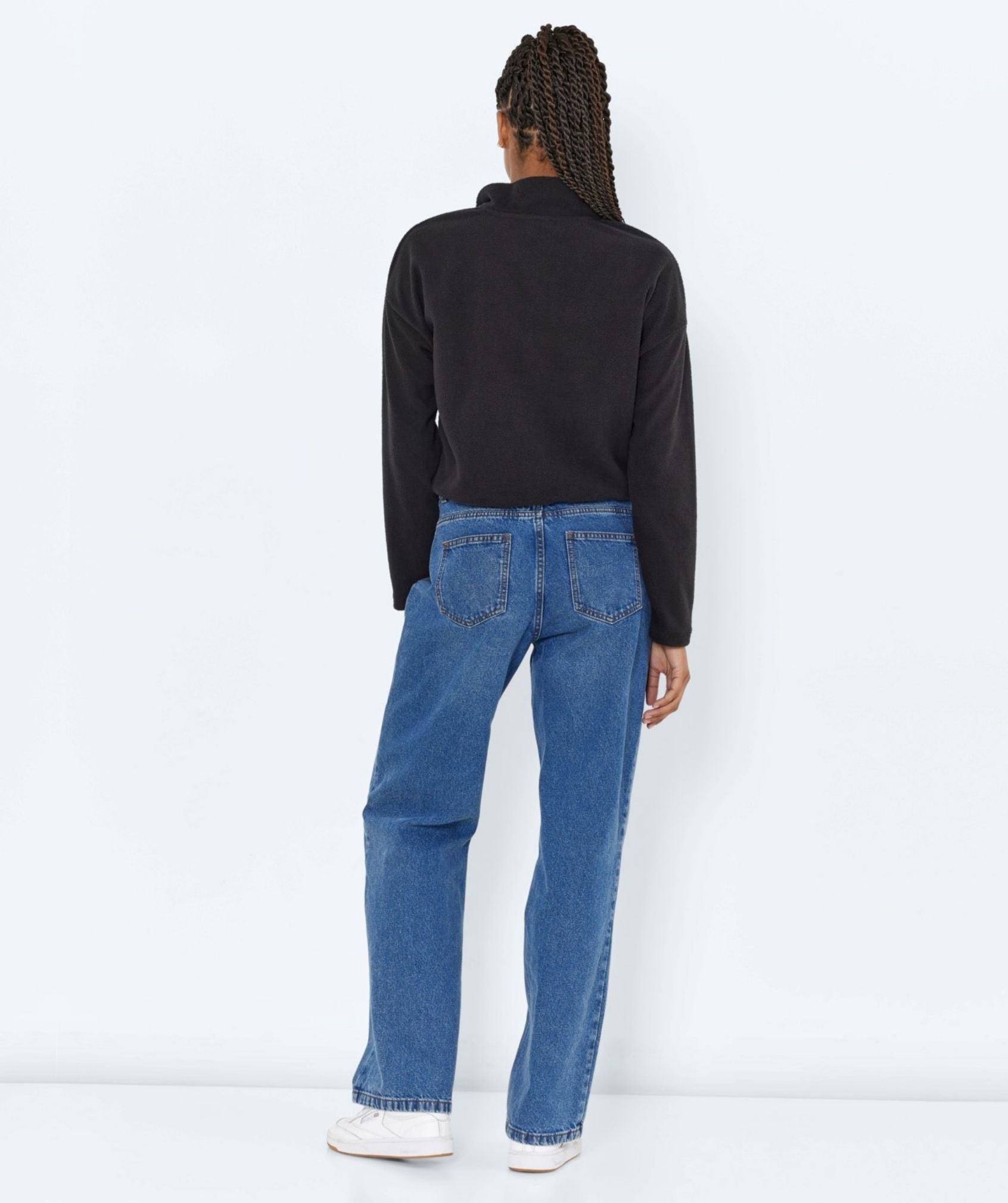 Noisy May - Misser L/S Cropped New Fleece (Black)