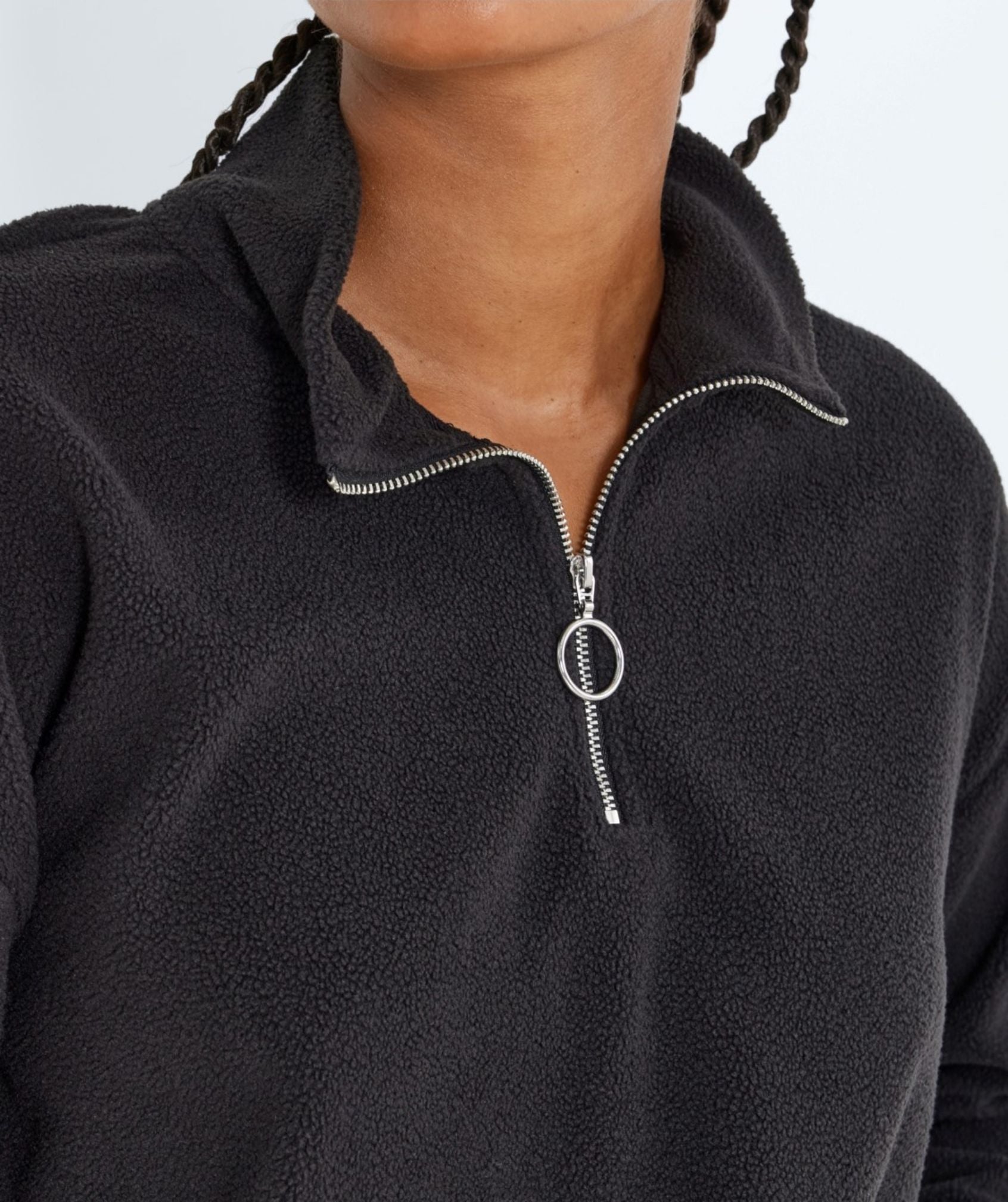 Noisy May - Misser L/S Cropped New Fleece (Black)