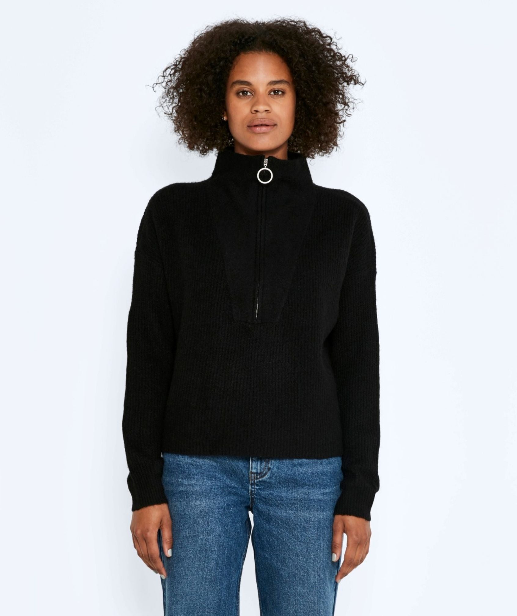 Noisy May - New Alice L/S High Neck Knit (Black)