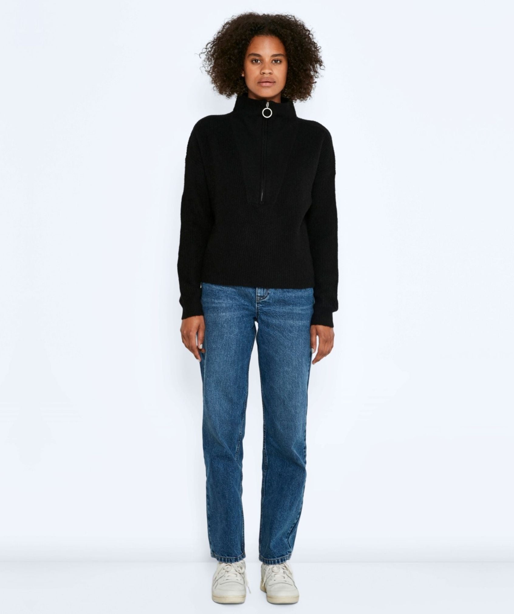 Noisy May - New Alice L/S High Neck Knit (Black)