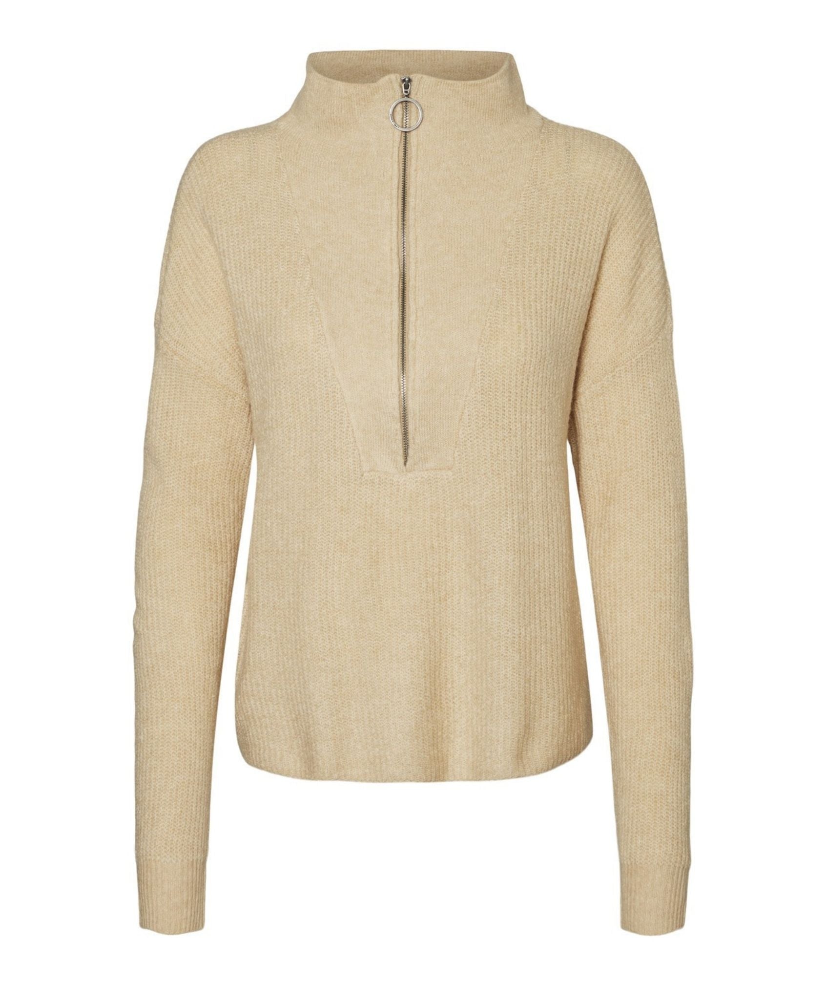 Noisy May - New Alice L/S High Neck Knit (Irish Cream)