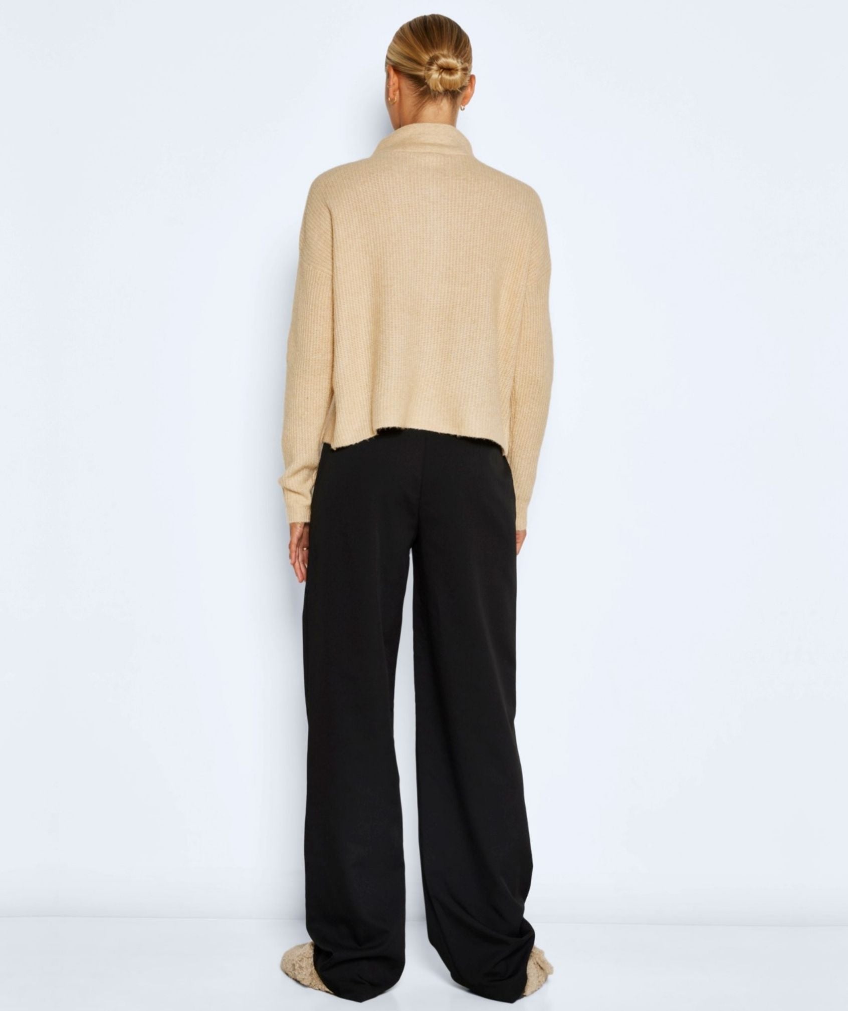 Noisy May - New Alice L/S High Neck Knit (Irish Cream)