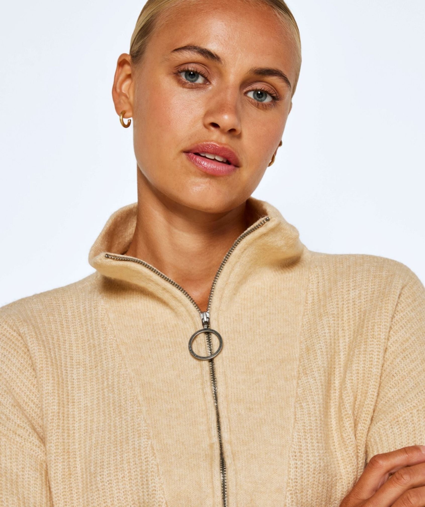 Noisy May - New Alice L/S High Neck Knit (Irish Cream)