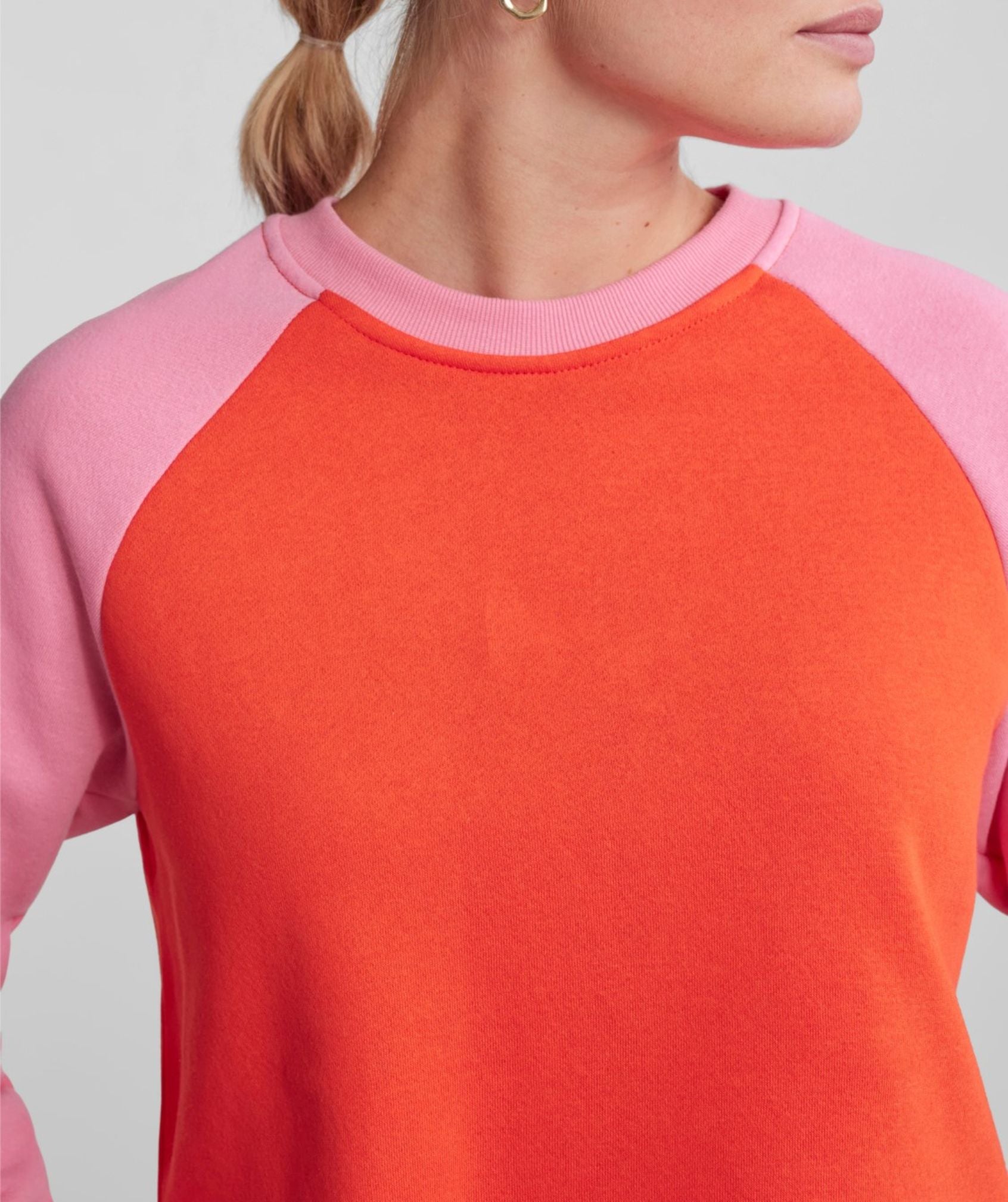 Pieces - Moffo L/S Sweat (Tangerine Tango)