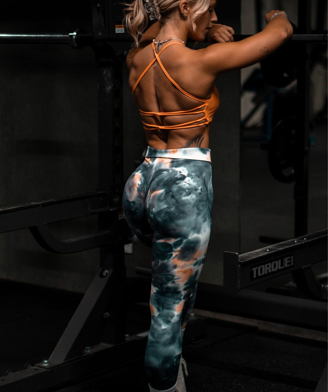 Jentle - Pulse Tie Dye Leggings (Black/Orange)