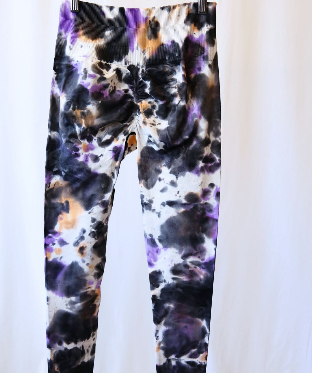 Jentle - Pulse Tie Dye Leggings (Black/Purple)