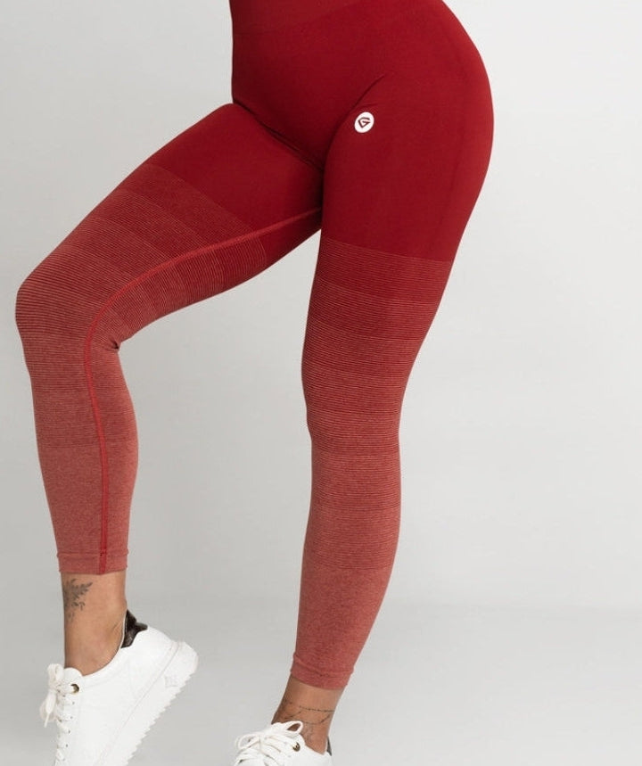 Gym Glamour - Ombre Leggings (Burgundy)