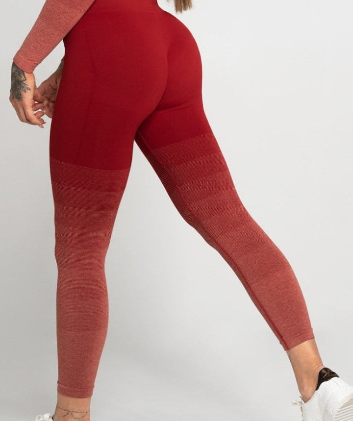 Gym Glamour - Ombre Leggings (Burgundy)