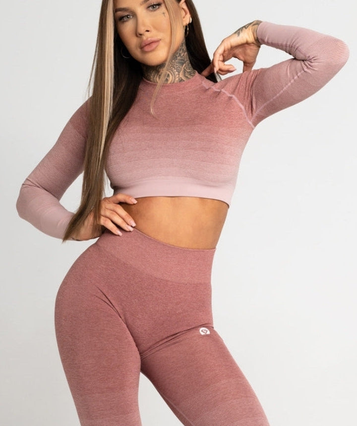 Gym Glamour - Ombre Crop Top (Rosa)