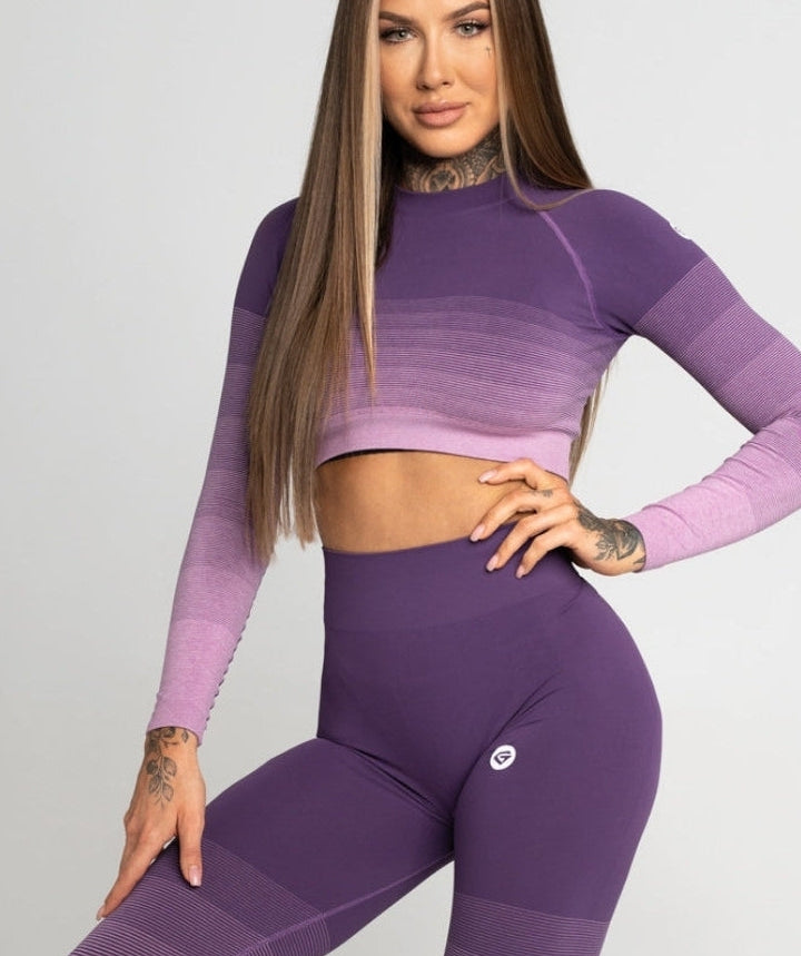 Gym Glamour - Ombre Crop Top (Lilla)