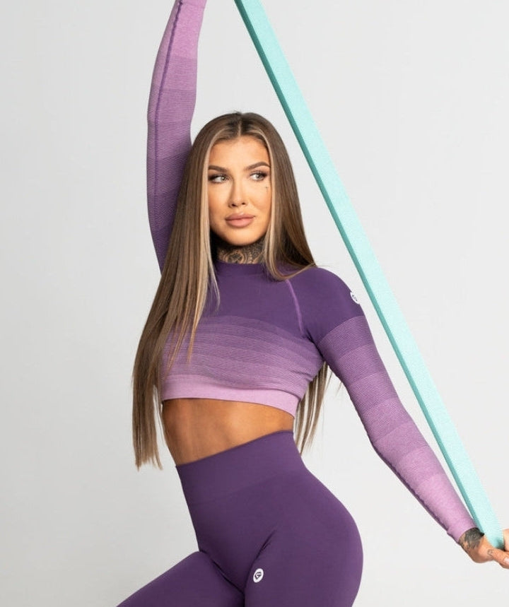 Gym Glamour - Ombre Crop Top (Lilla)