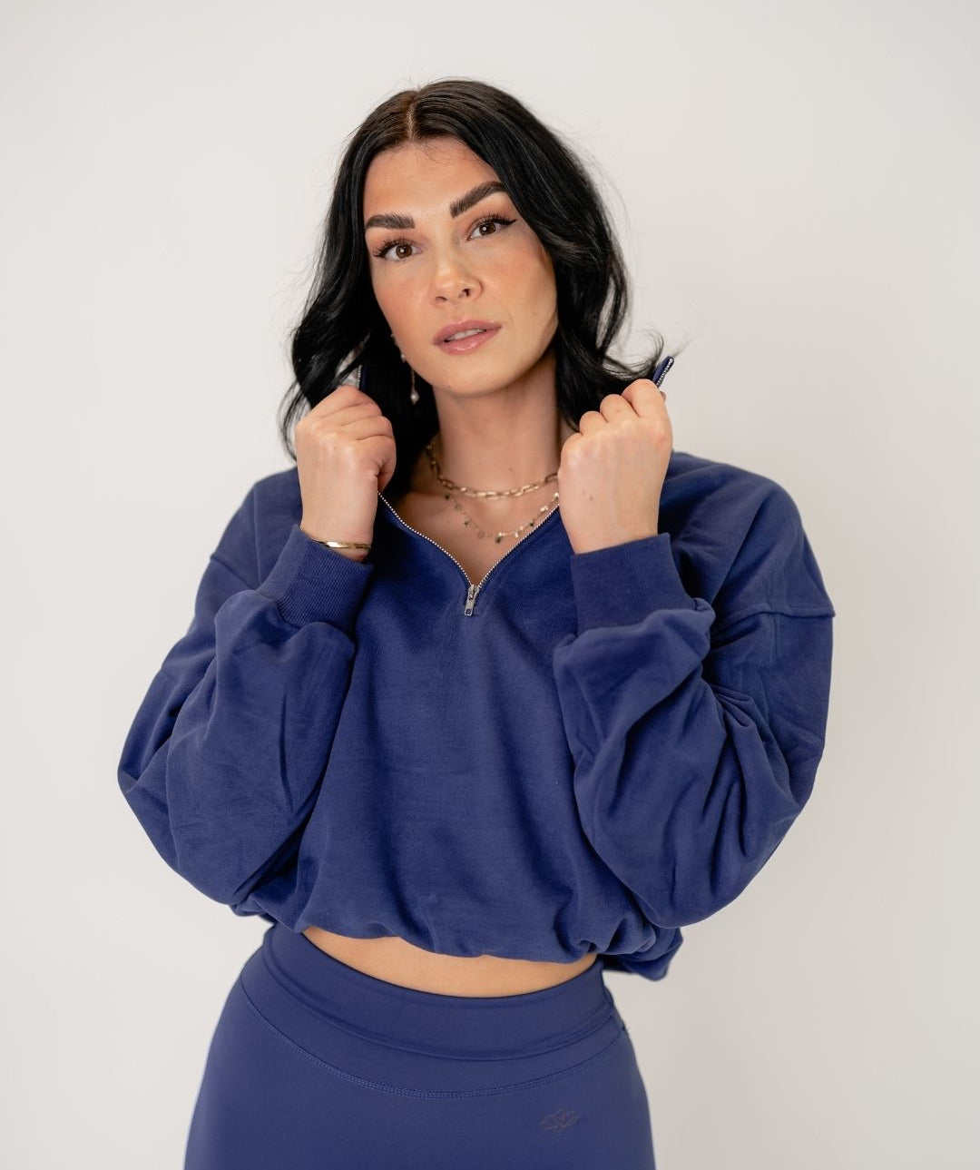 Jentle - Ina Crop Hoodie (Blue)