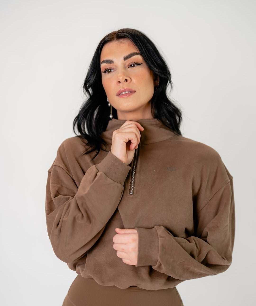 Jentle - Ina Crop Hoodie (Brown)