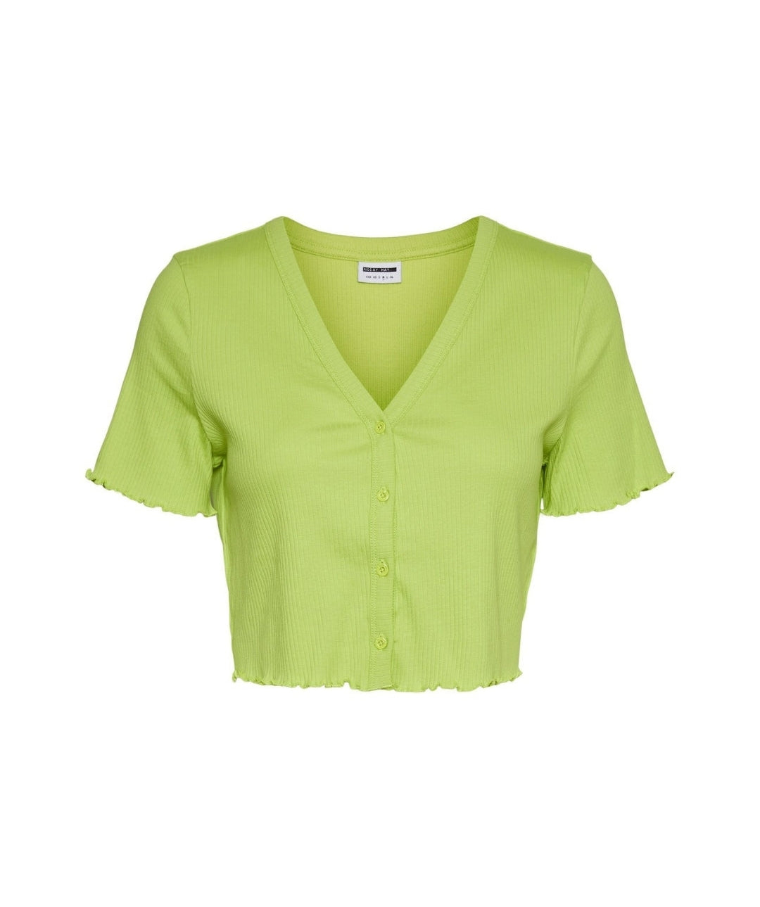 Noisy May - Drakey S/S Cropped Cardigan (Wild Lime)