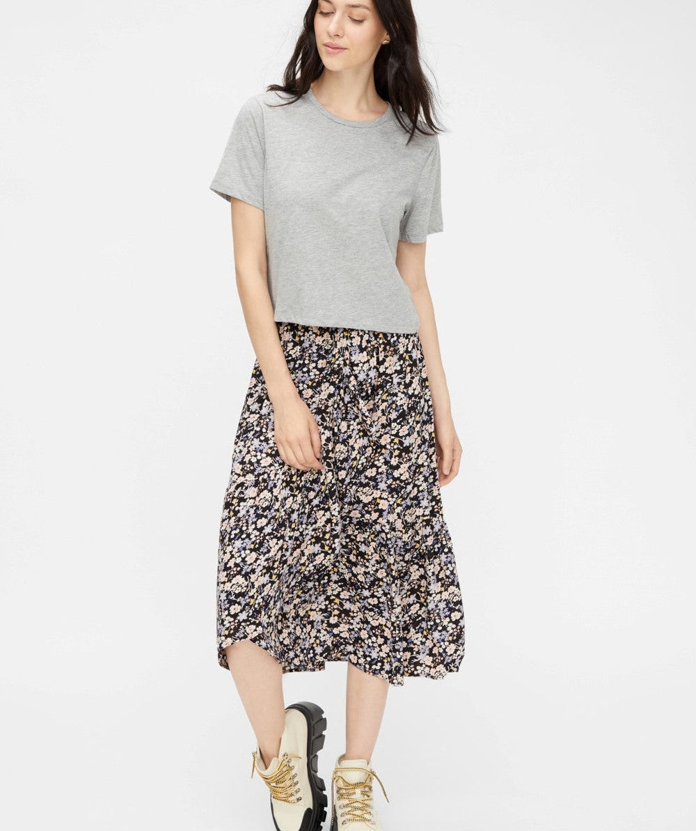 Pieces - Rina SS Crop Top (Light Grey Melange)