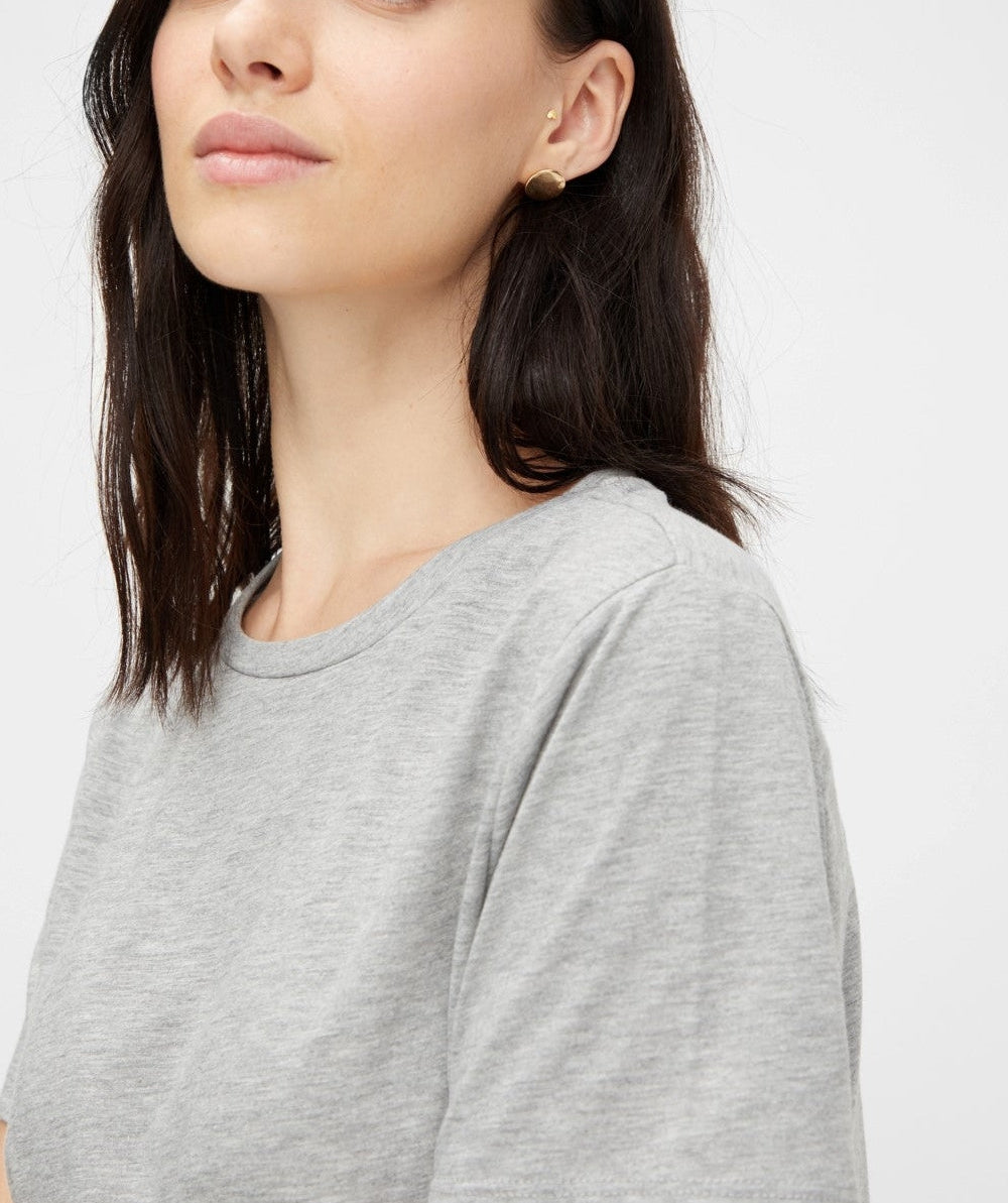 Pieces - Rina SS Crop Top (Light Grey Melange)