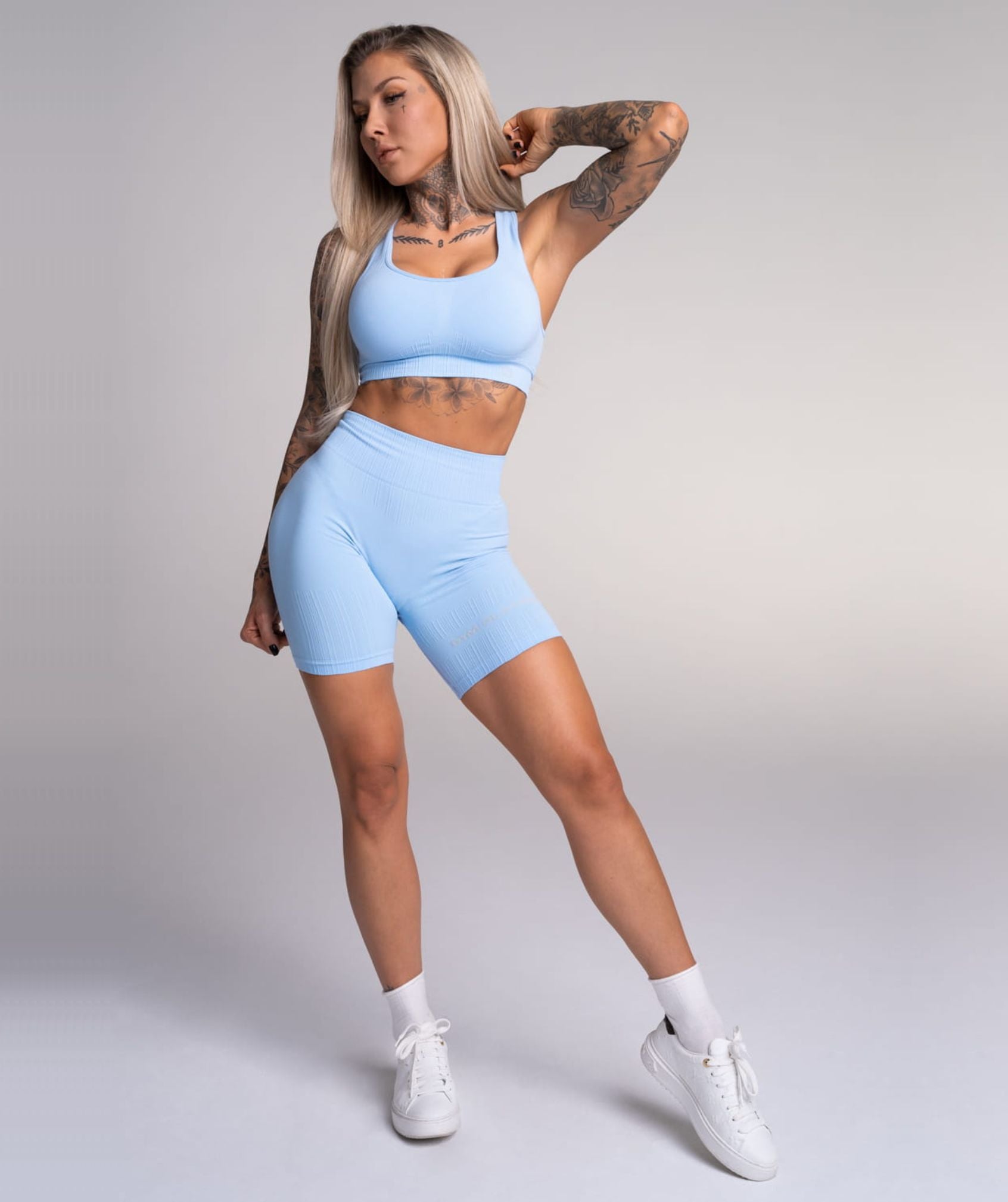 Gym Glamour - Mimi Biker Shorts (Baby Blue)