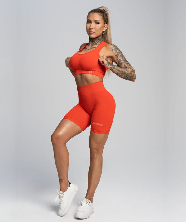 Gym Glamour - Mimi Biker Shorts (Coral)