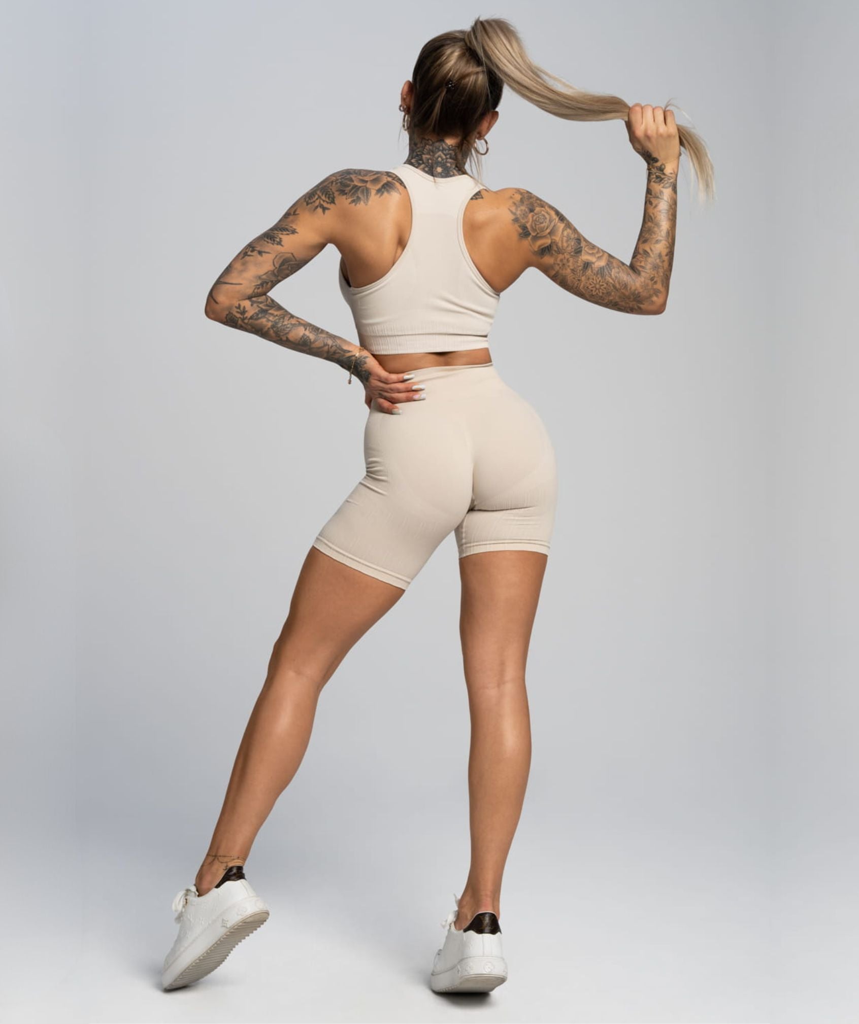 Gym Glamour - Mimi Biker Shorts (Cream)