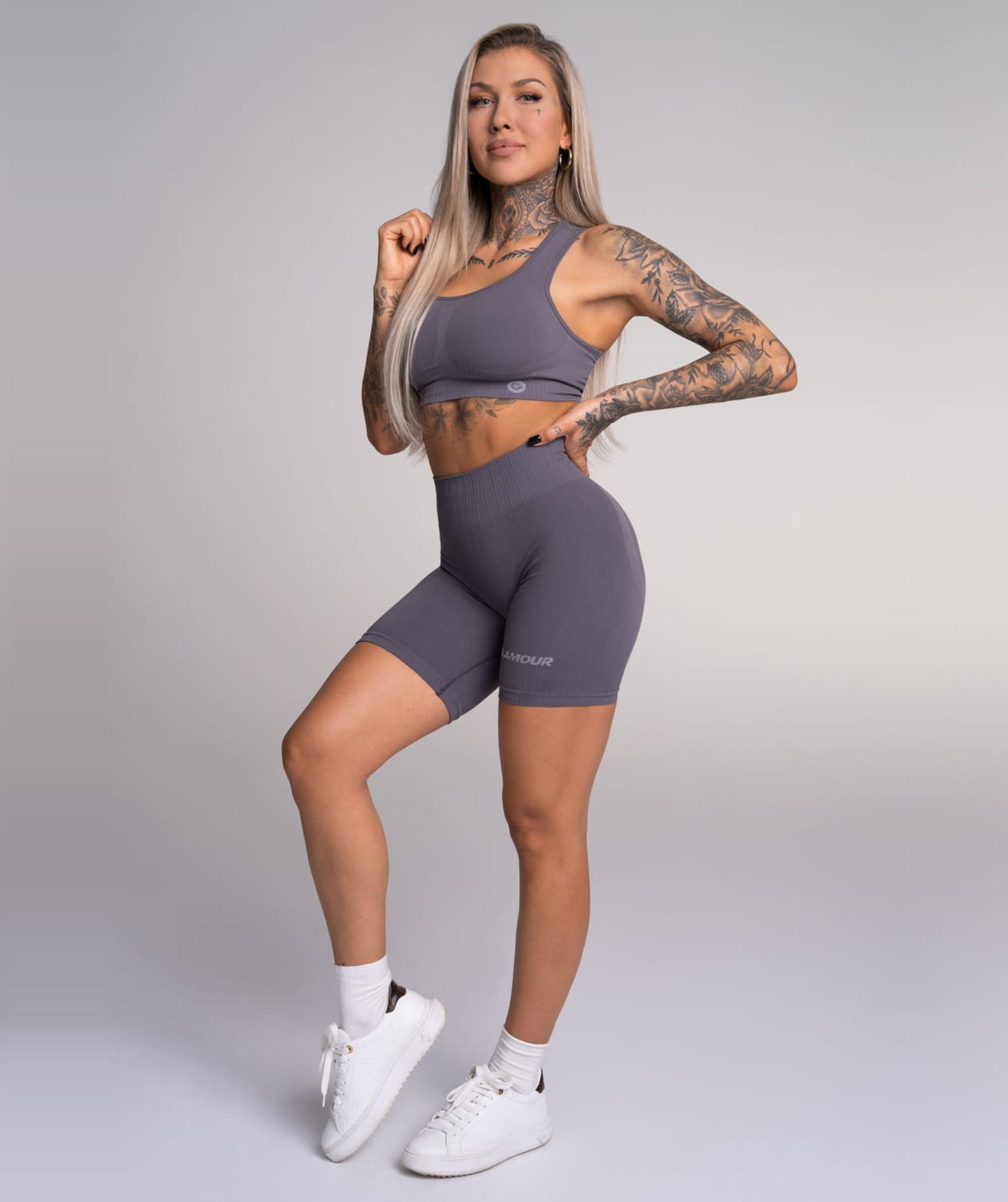 Gym Glamour - Mimi Biker Shorts (Grey)