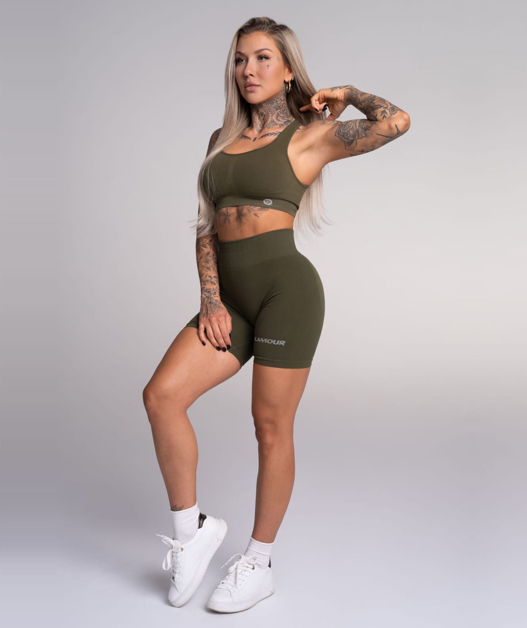 Gym Glamour - Mimi Biker Shorts (Khaki)