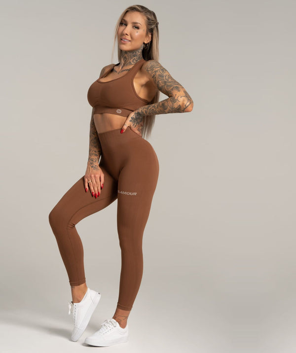 Gym Glamour - Mimi Seamless Leggings (Chocolate)