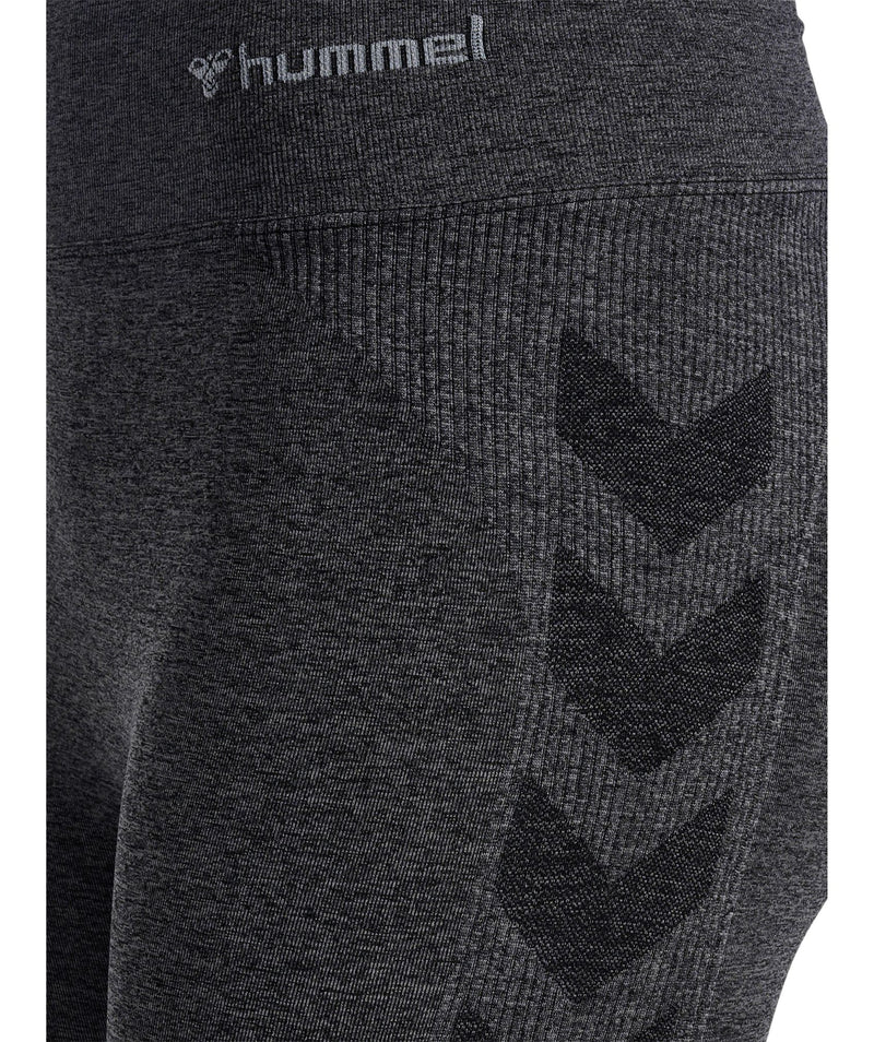 Hummel® CI Seamless Mid Waist Scrunch Tights (Black Melange