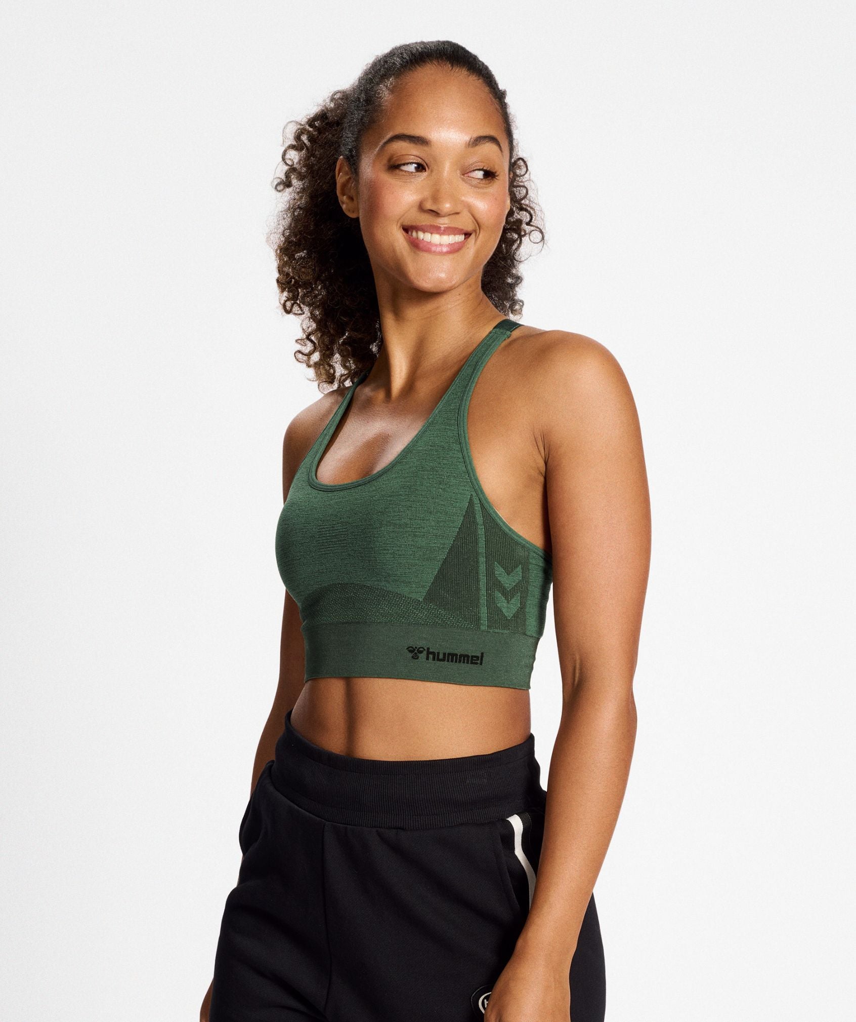 Hummel® - Clea Seamless Sports Top (Climbing Ivy/Beetle Melange)