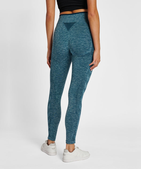Hummel® - Una Seamless Mid Waist Tights (Deep Teal Melange)