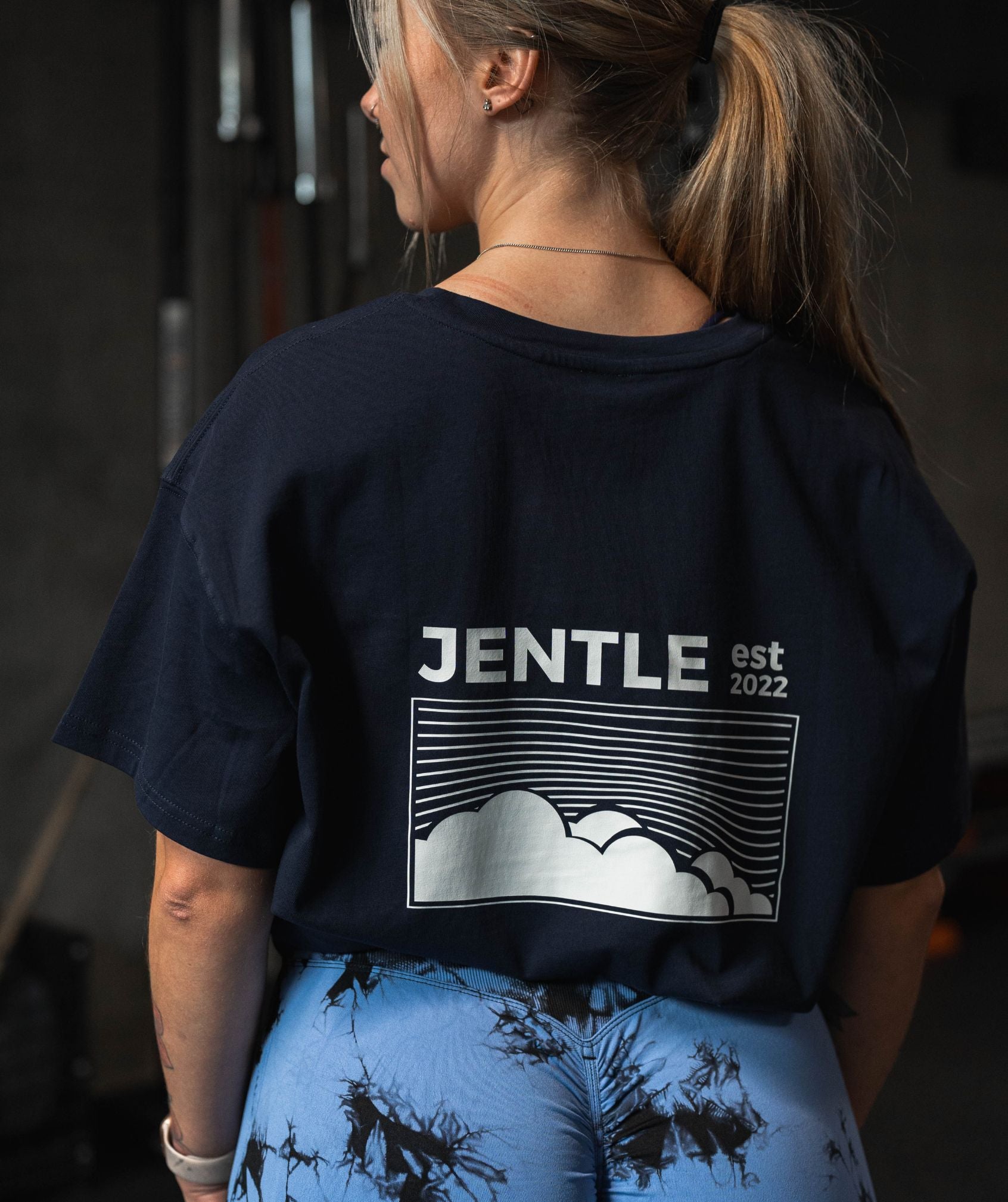 Jentle - Cloudy Day Oversized T-Shirt (Navy)